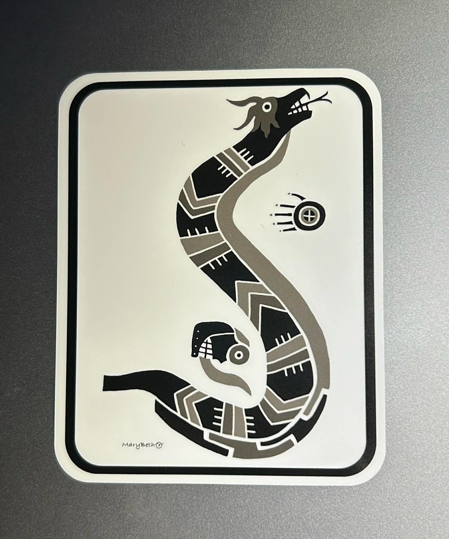 Vinyl Sticker, Southeast Serpent, Ancient Tribal Mound Art, Native American
