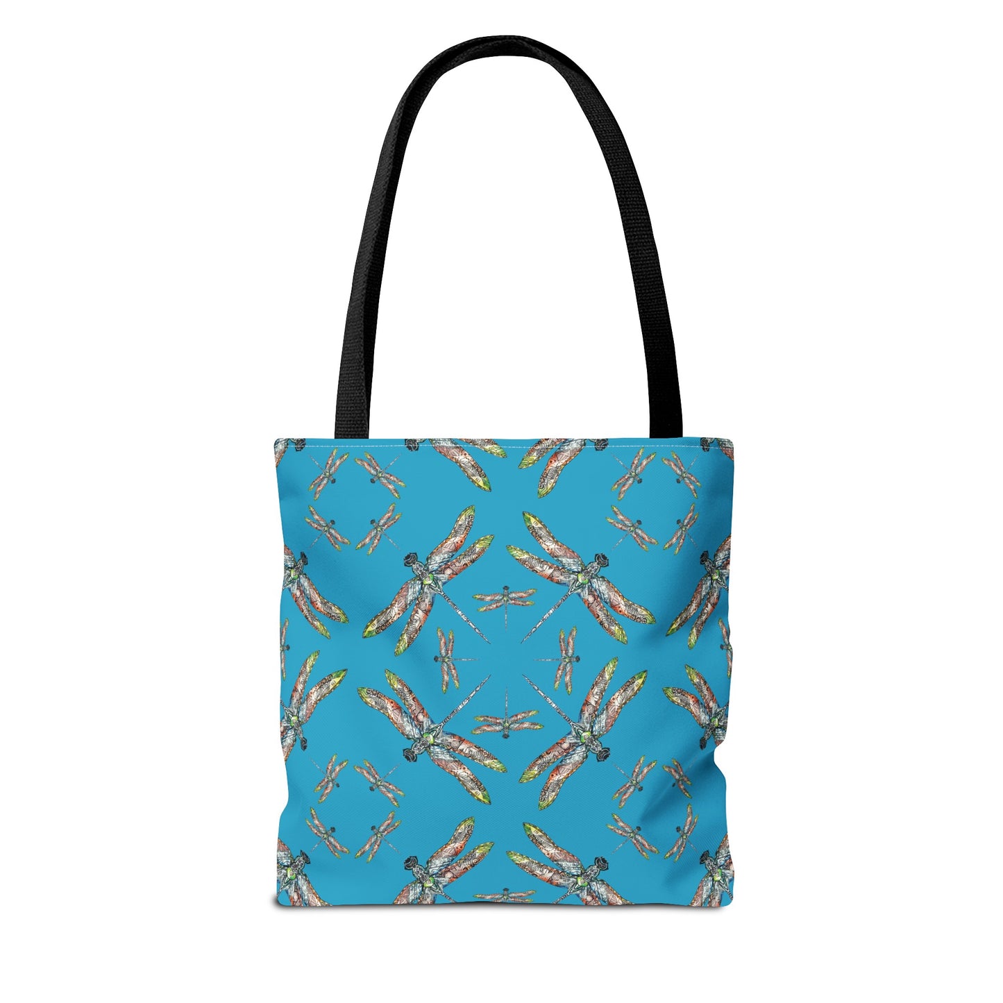 Dragonfly Tote Bag, Turquoise color, Shoulder bag, Powwow tote, Carry all