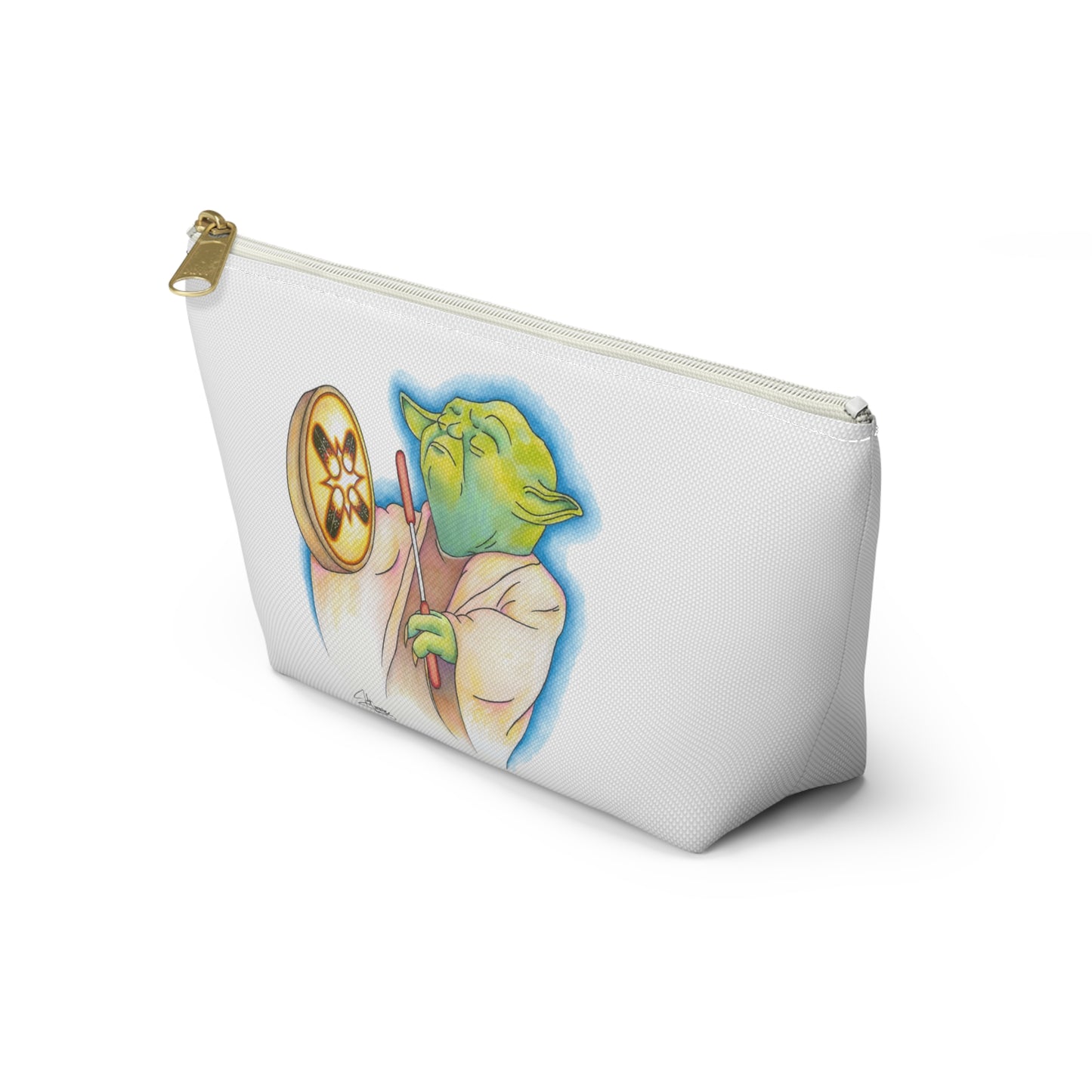 Accessory Pouch w T-bottom, Alien Playing Native Hand Drum, Native American, Native Humor, Pop Art