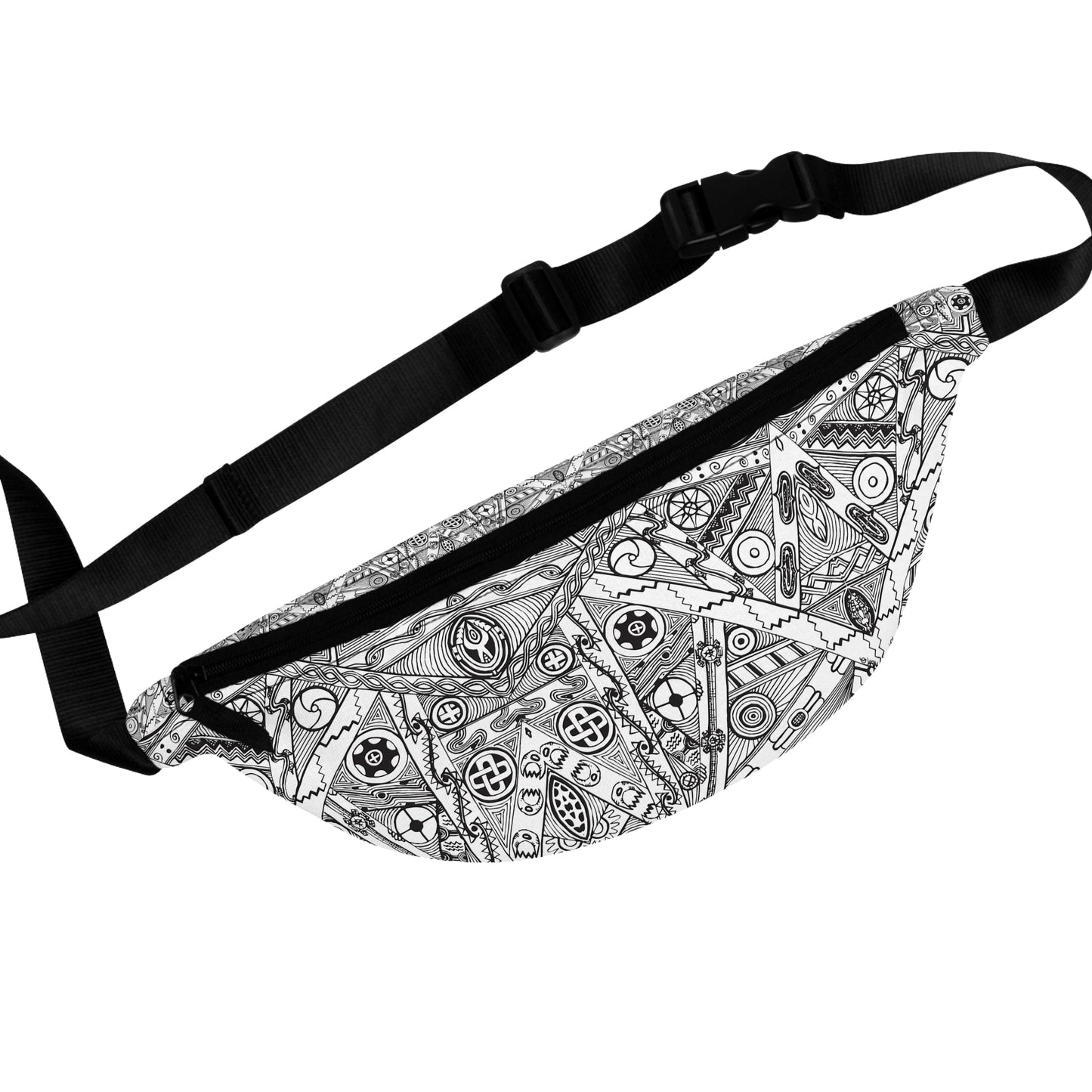 Black and White, Tribal Motif, Fanny Pack