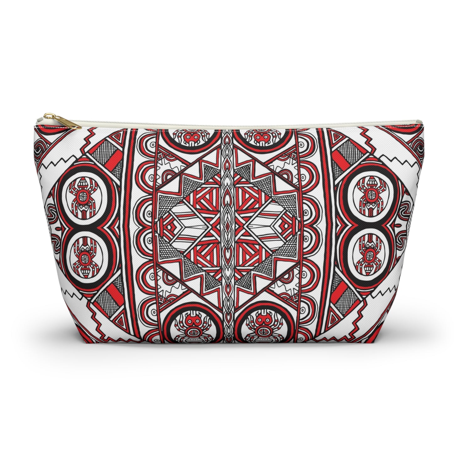 Accessory Pouch w T-bottom, SouthEast Spider Motif, Grandmother Spider, Native Design, Ancient Tribal Mound Symbols