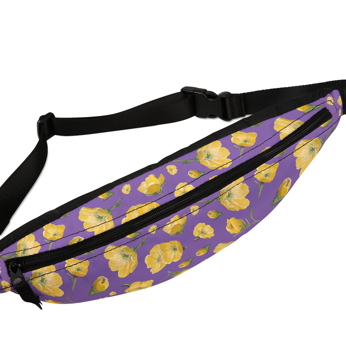 Fanny Pack, Purple, Buttercups, Wildflowers, Yellow Floral, Oklahoma
