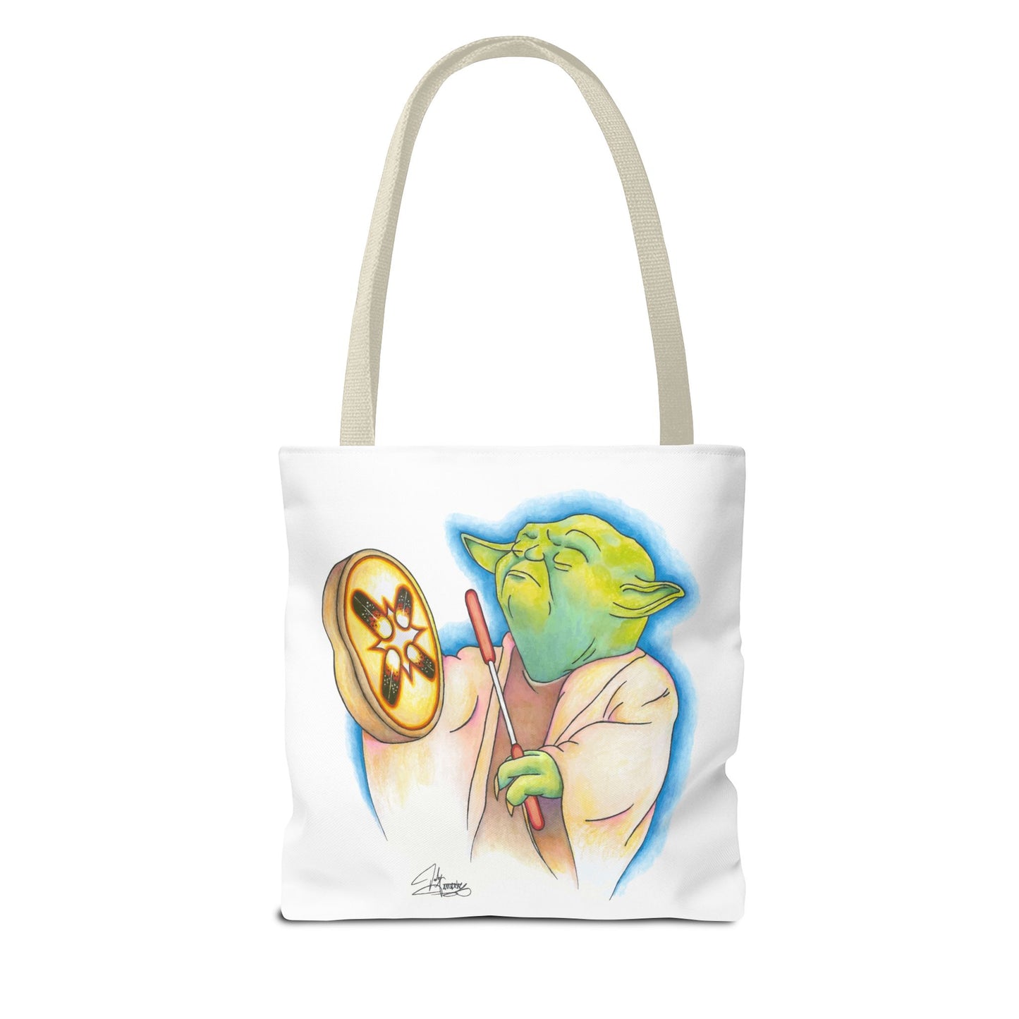 Tote Bag, Alien Playing Native Hand Drum, Native Pop Humor, Native American