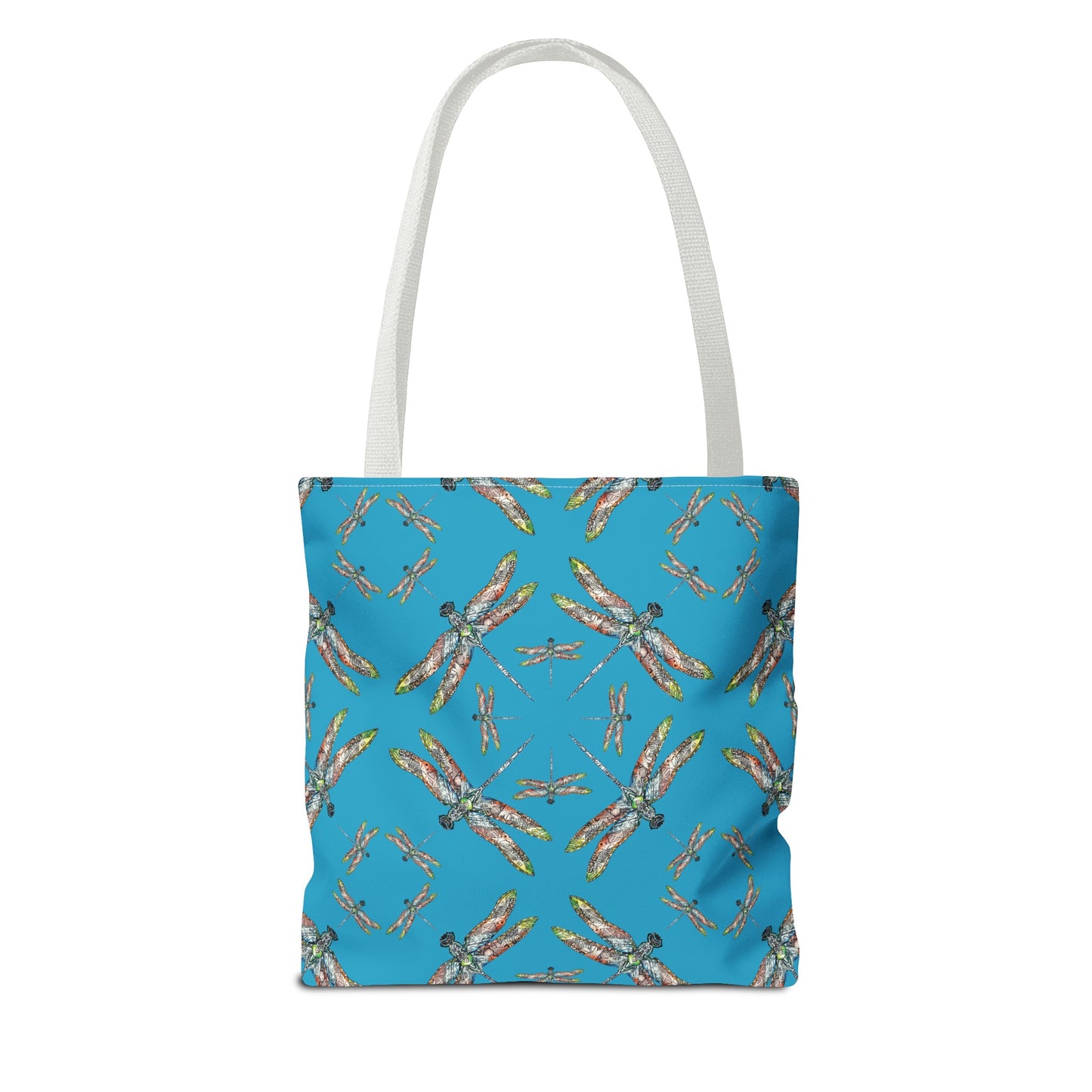 Dragonfly Tote Bag, Turquoise color, Shoulder bag, Powwow tote, Carry all