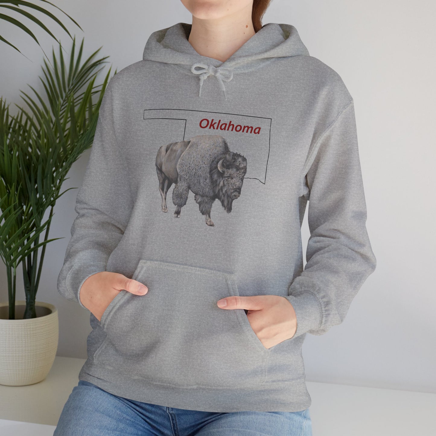 Unisex Heavy Blend™ Hooded Sweatshirt, Oklahoma, Bison
