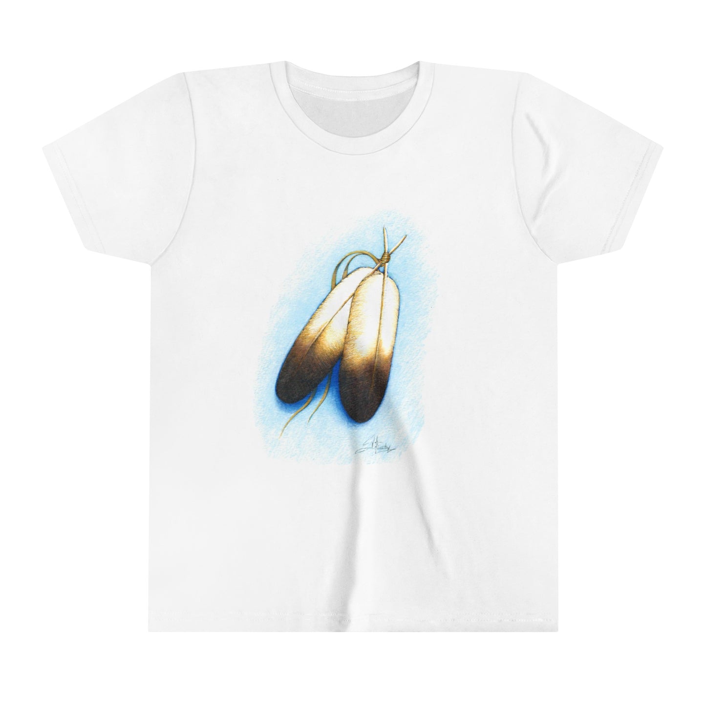 Native Feathers, Youth Short Sleeve Tee, Two Feathers, Native American
