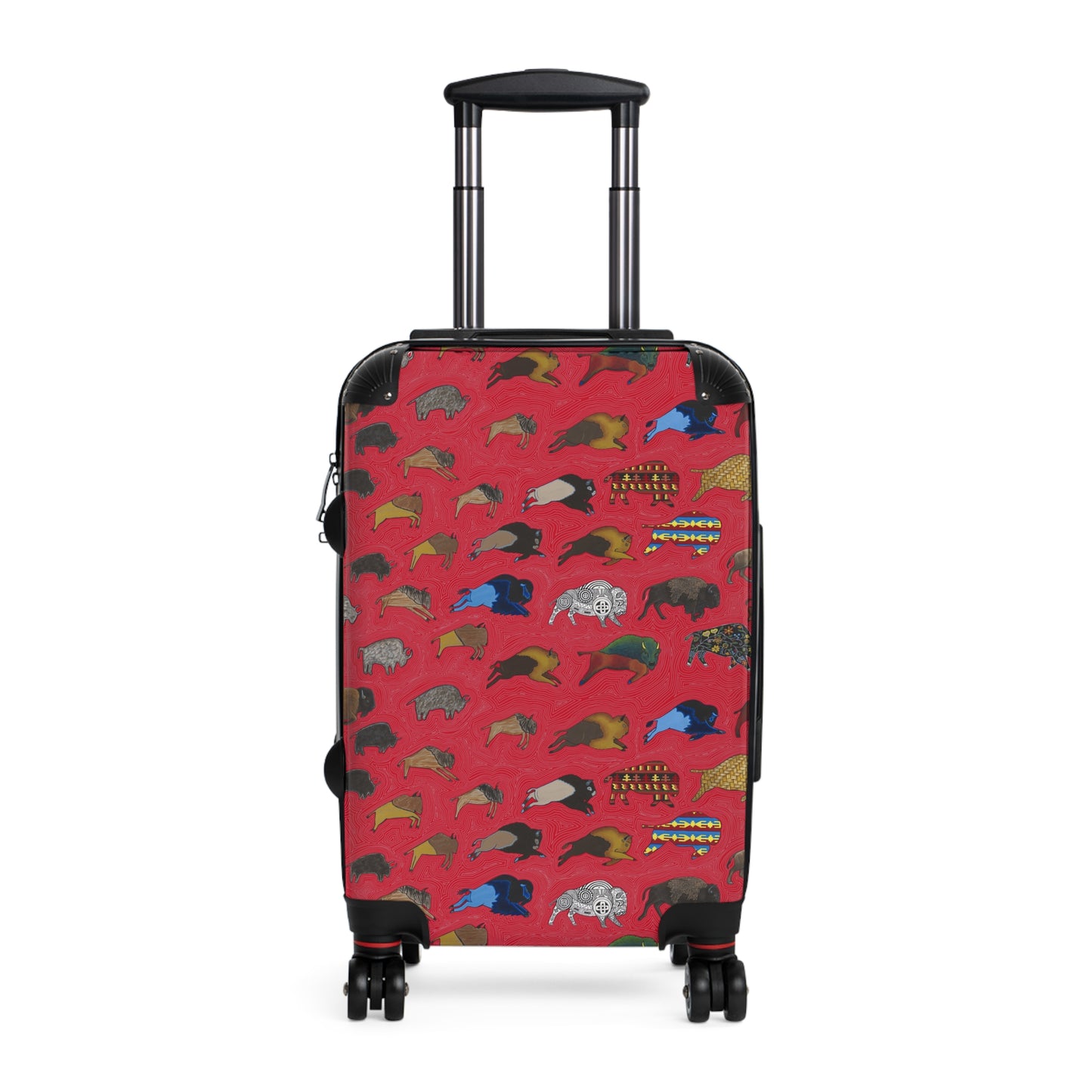 Suitcase, Red, Bison Transition, Buffalo, Native American, Luggage, Carry On