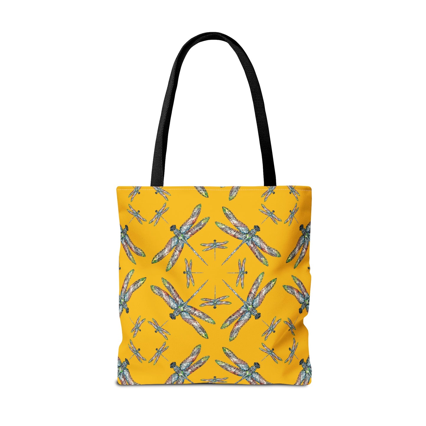 Dragonfly Tote Bag, Yellow, Shoulder bag, Powwow tote, Carry all