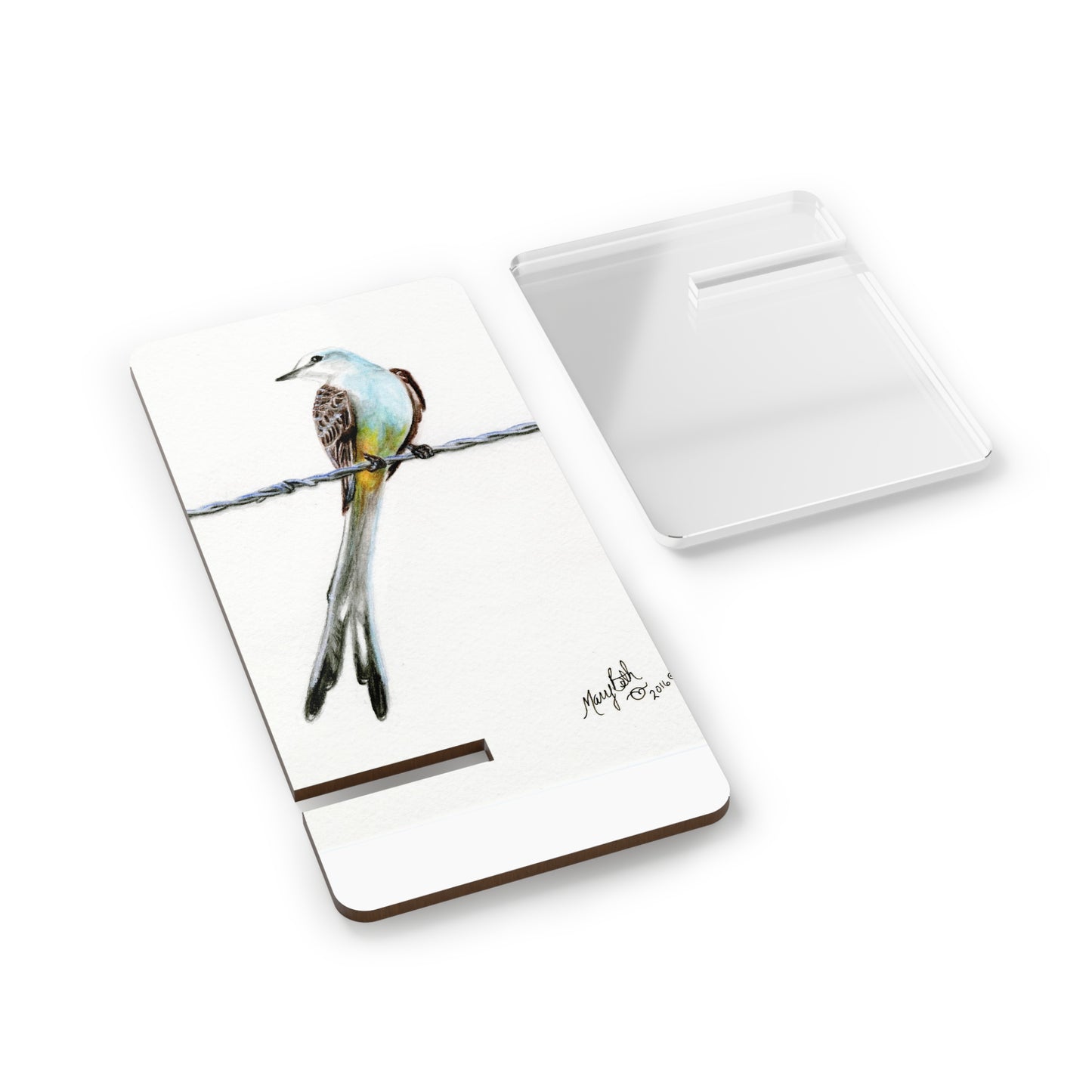 Mobile Display Stand for Smartphones, Scissortail Flycatcher, Oklahoma State Bird, Wild Bird, Song Bird, Bird Art