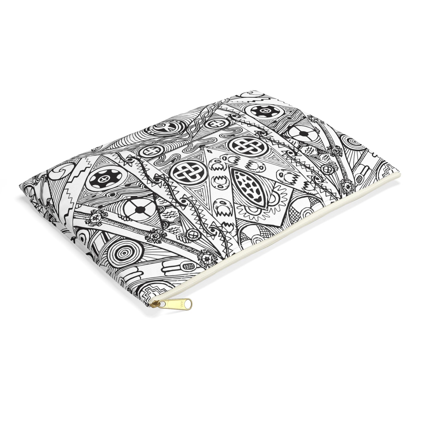 Black and White Tribal Motif Accessory Pouch
