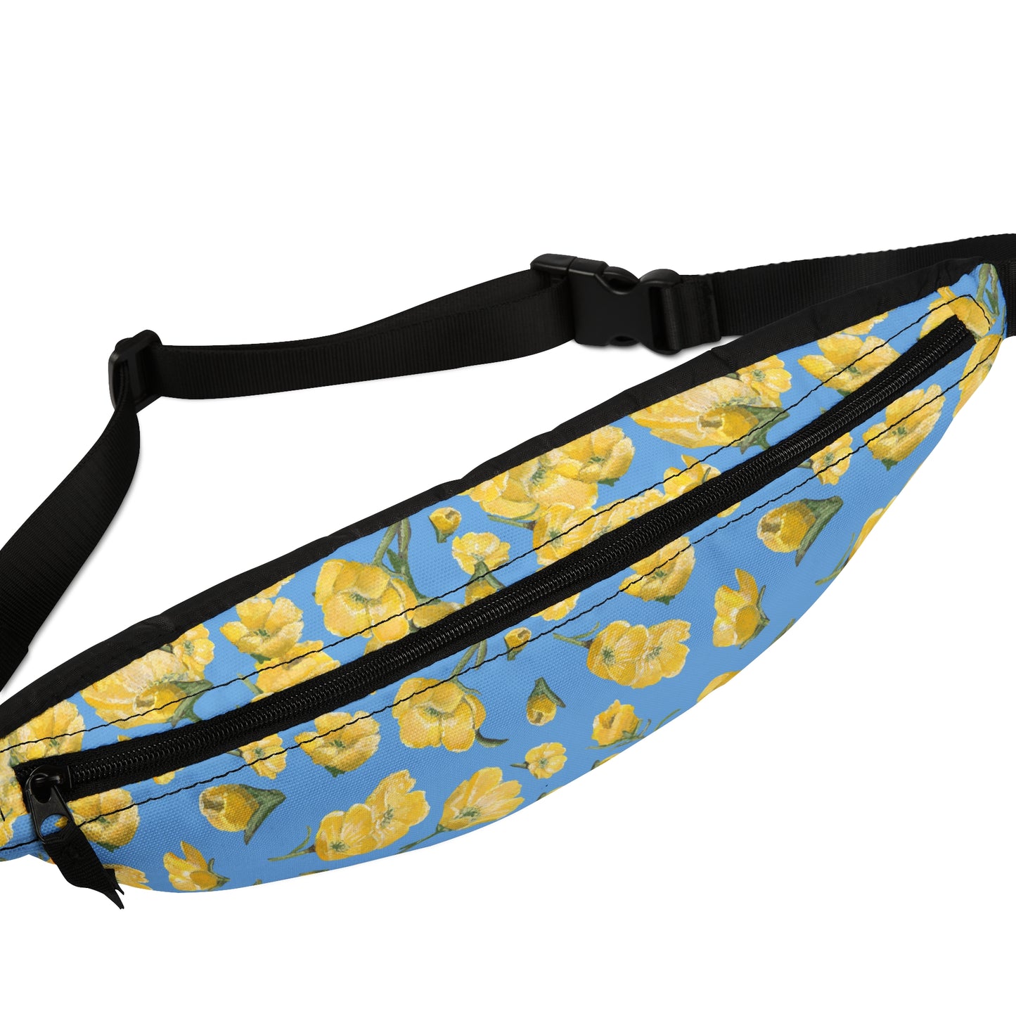 Fanny Pack, Blue, Buttercups, Yellow Wildflowers, Floral, Oklahoma