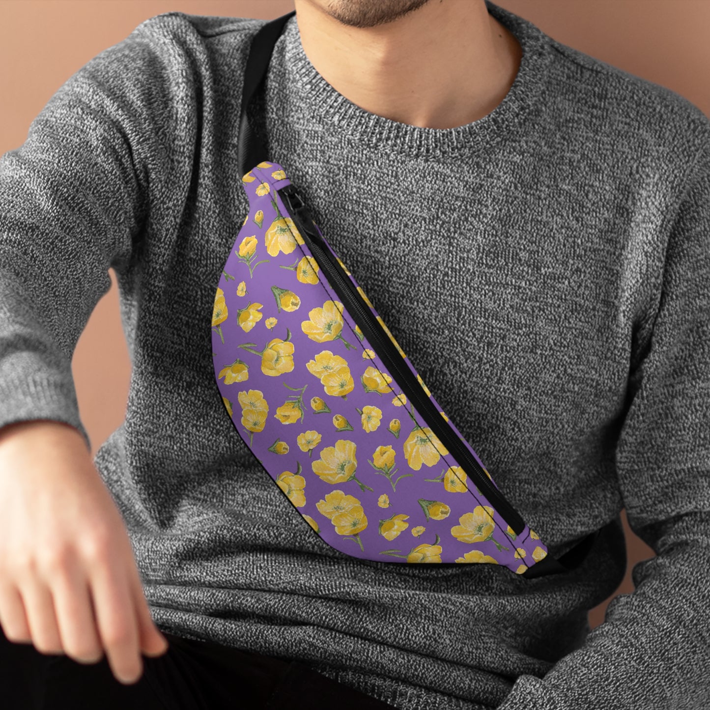 Fanny Pack, Purple, Buttercups, Wildflowers, Yellow Floral, Oklahoma