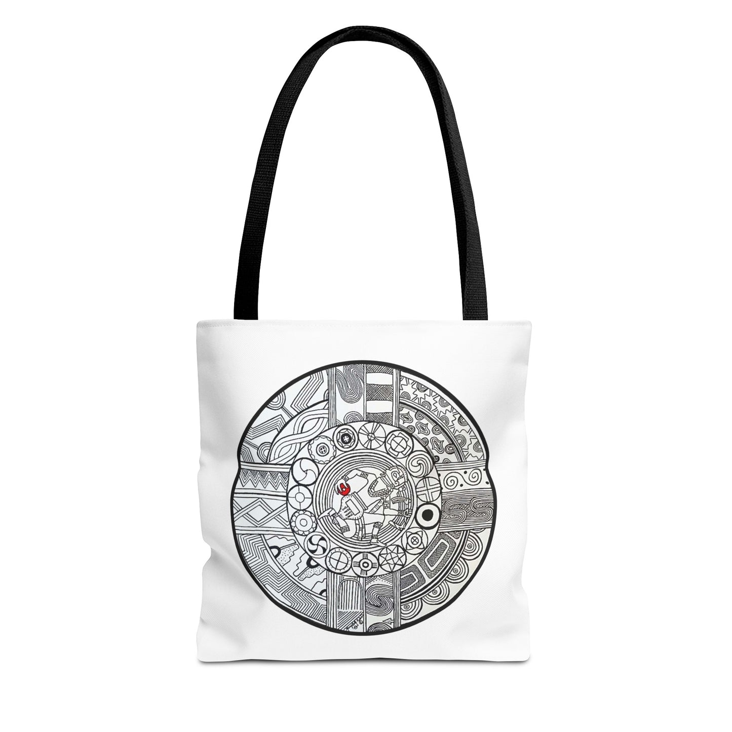 Native Tote Bag , SouthEastern Style, Ancient Tribal Mound Symbology, Chunkey player, Native American, Powwow Bag