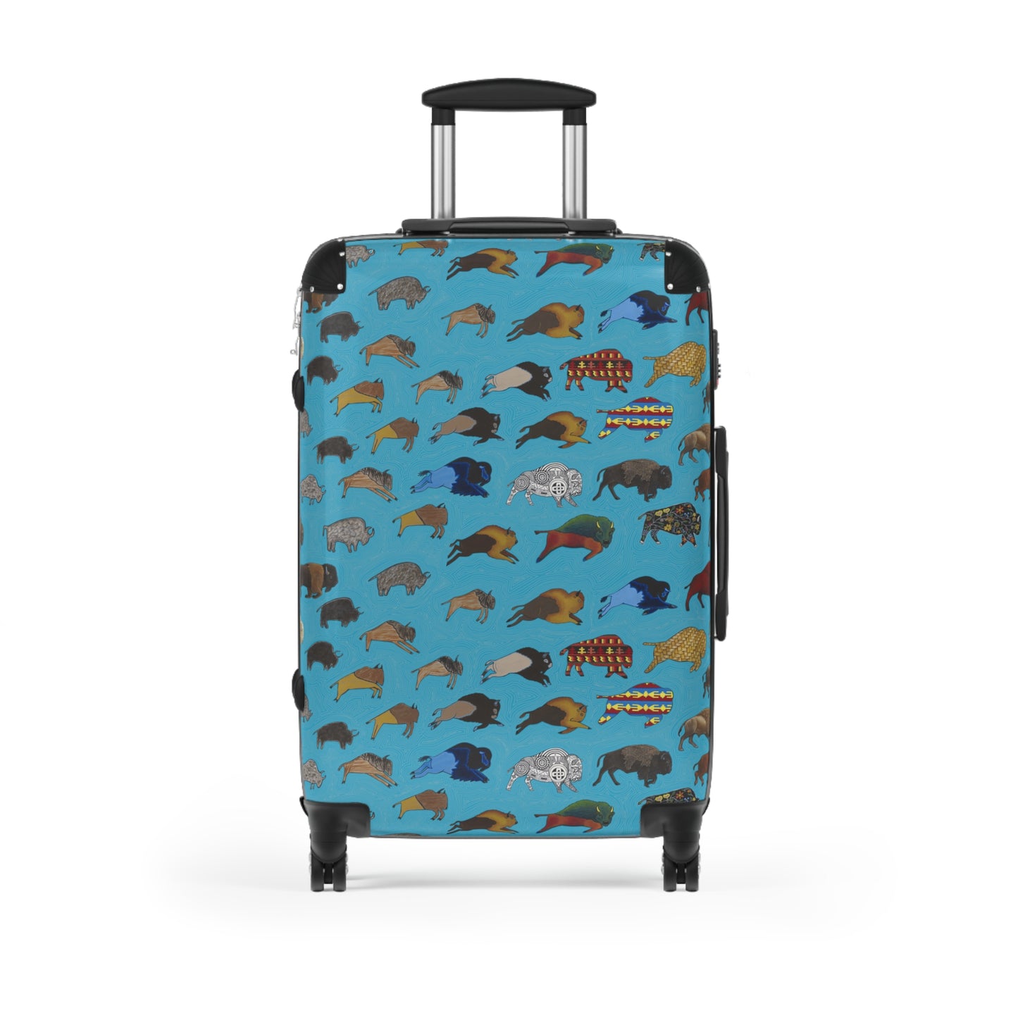 Suitcase, Turquoise Color, Bison Transition, Buffalo, Native American, Luggage, Carry On