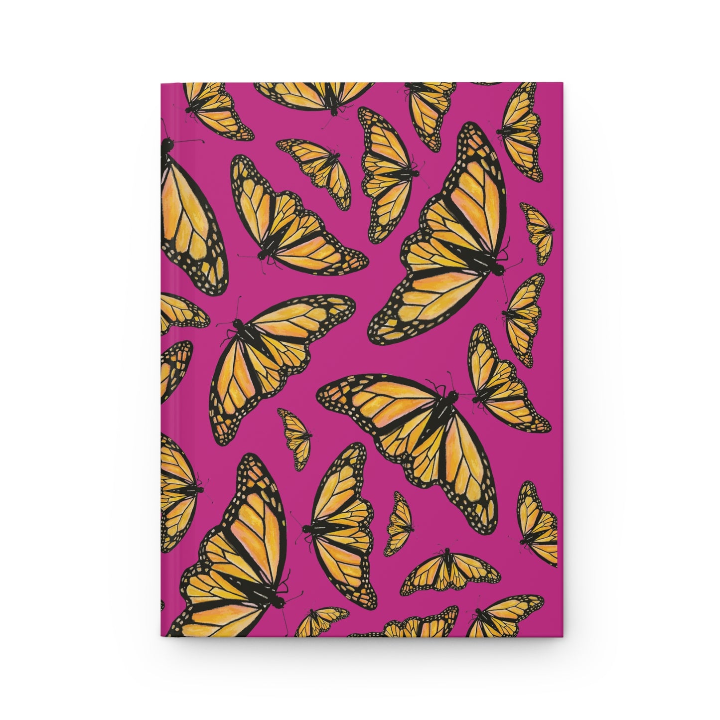Hardcover Journal, Hot Pink, Monarchs, Matte