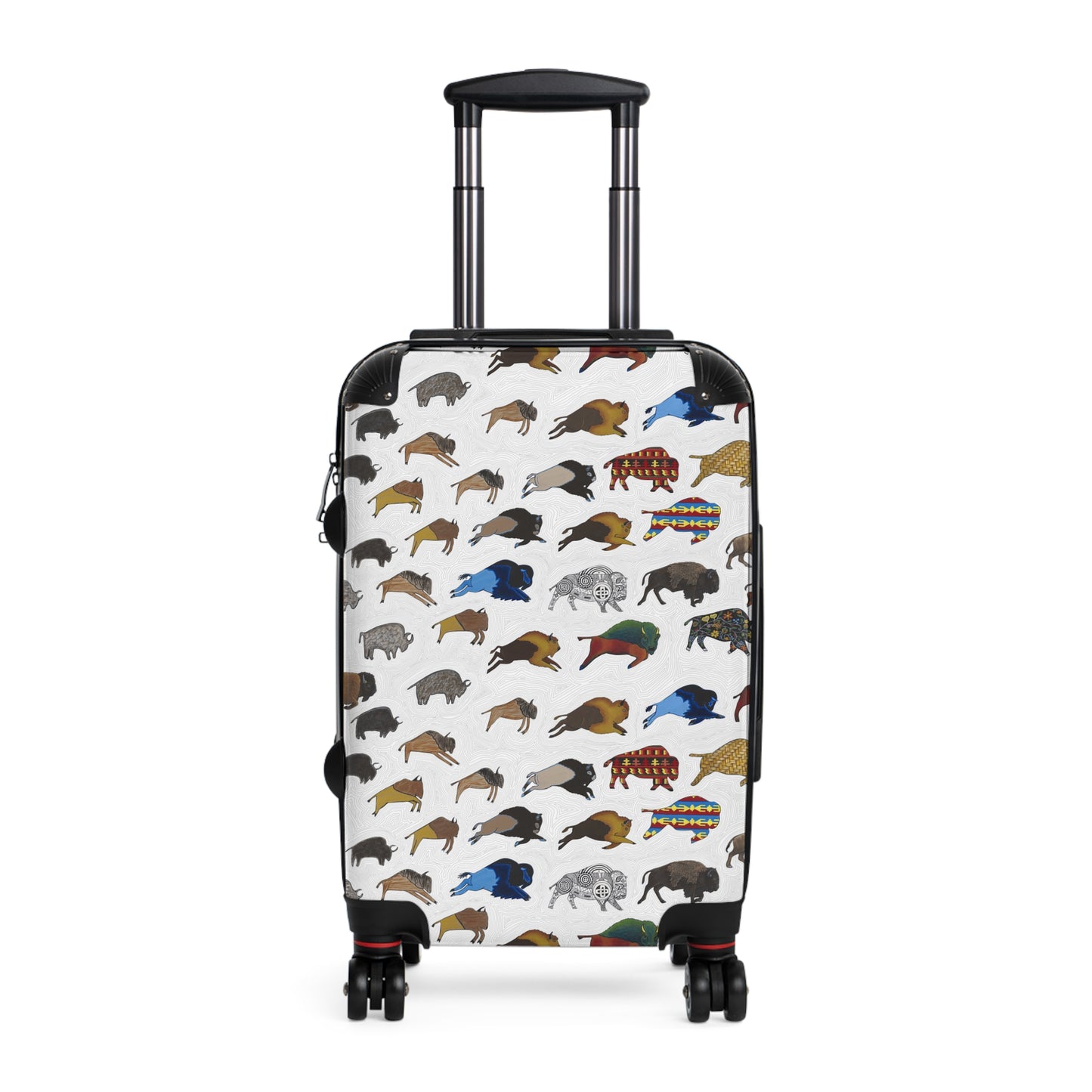 Suitcase, White, Bison Transition, Buffalo, Native American, Luggage, Carry On