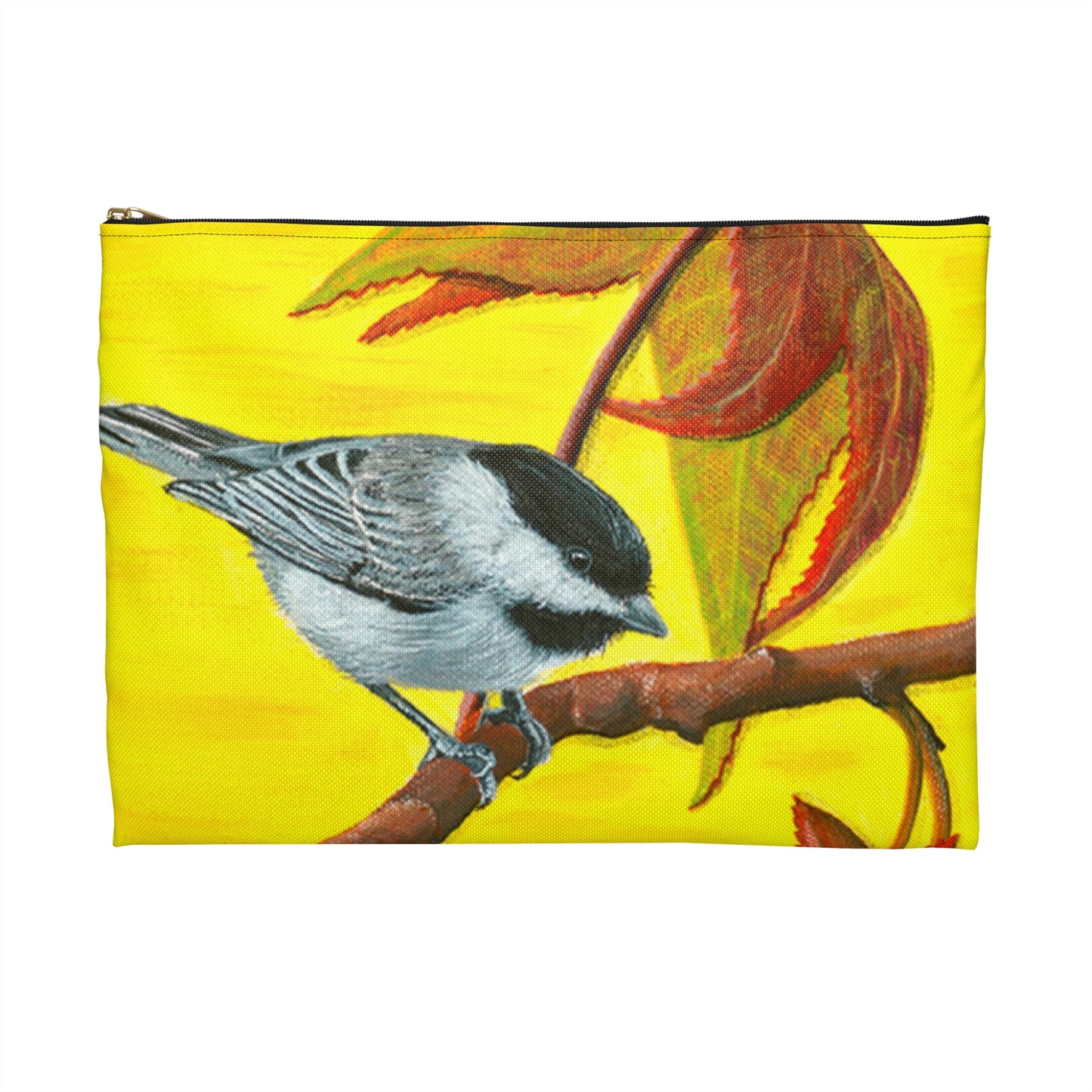 Accessory Pouch, Chickadee, Fall Theme, Yellow