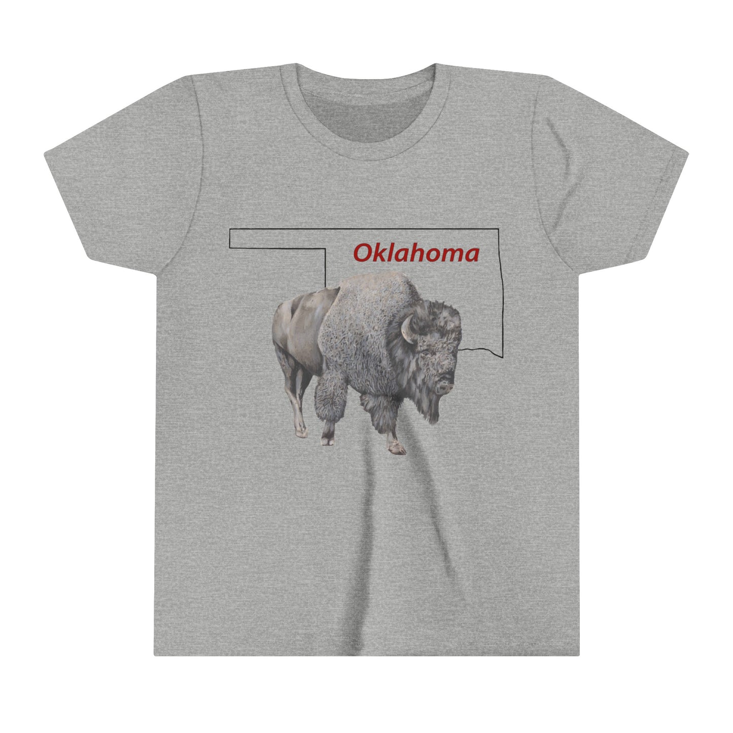 Oklahoma Bison, Youth Short Sleeve Tee, Buffalo, Native Design