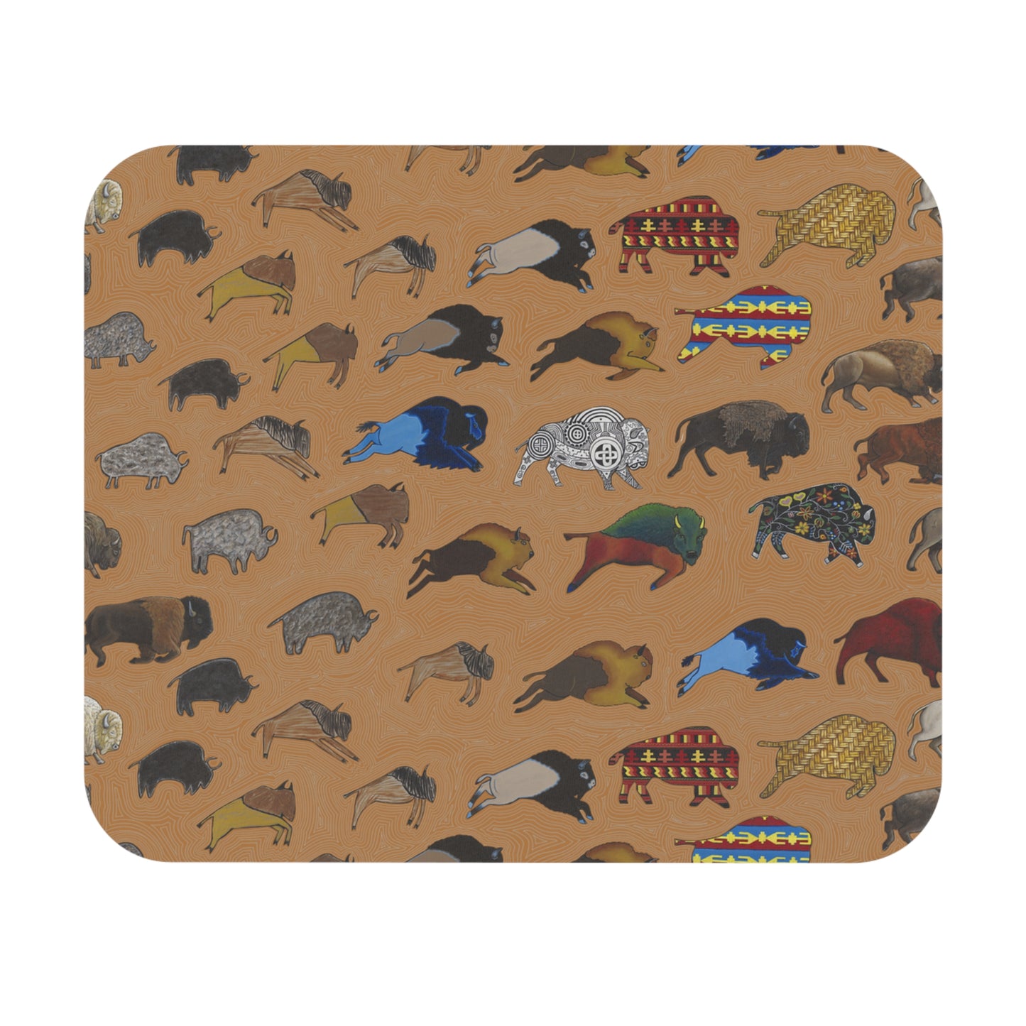 Mouse Pad, Brown, Bison Transition, Buffalo, Native American, Indigenous Design, Oklahoma