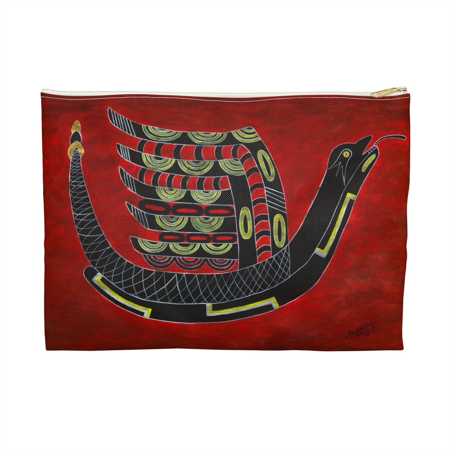 Accessory Pouch, Bird Serpent, SouthEast Mound Symbol, Ancient Tribal Motif