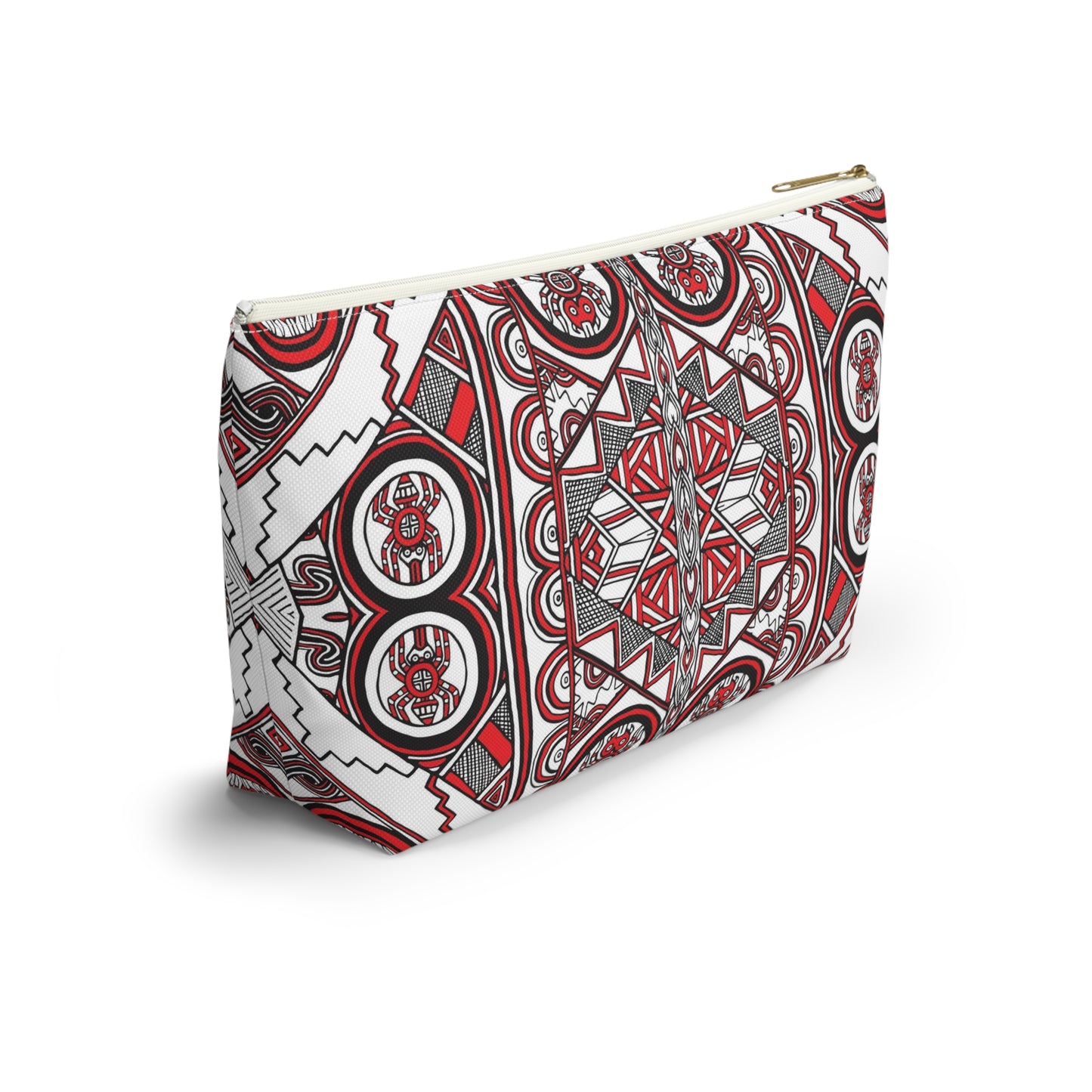 Accessory Pouch w T-bottom, SouthEast Spider Motif, Grandmother Spider, Native Design, Ancient Tribal Mound Symbols