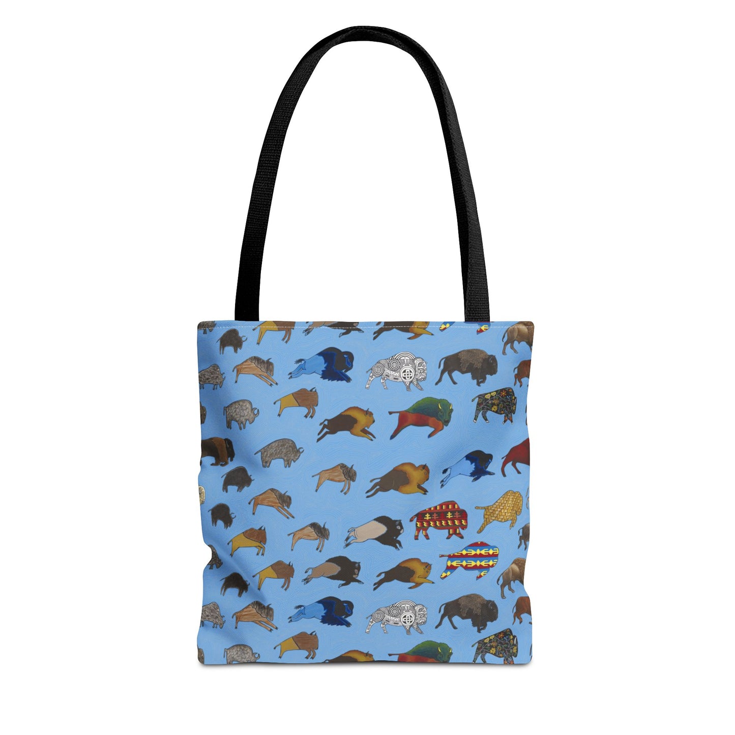 Tote Bag, Blue, Bison Transition, Buffalo, Native American