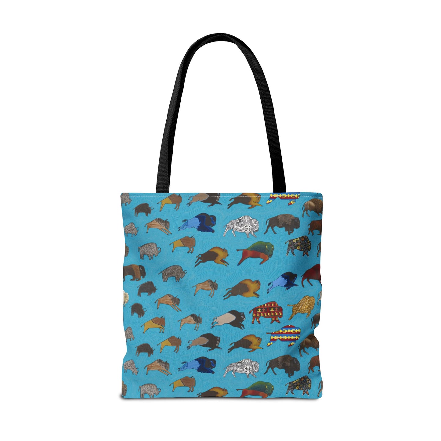 Tote Bag, Turquoise, Bison Transition, Buffalo, Native American