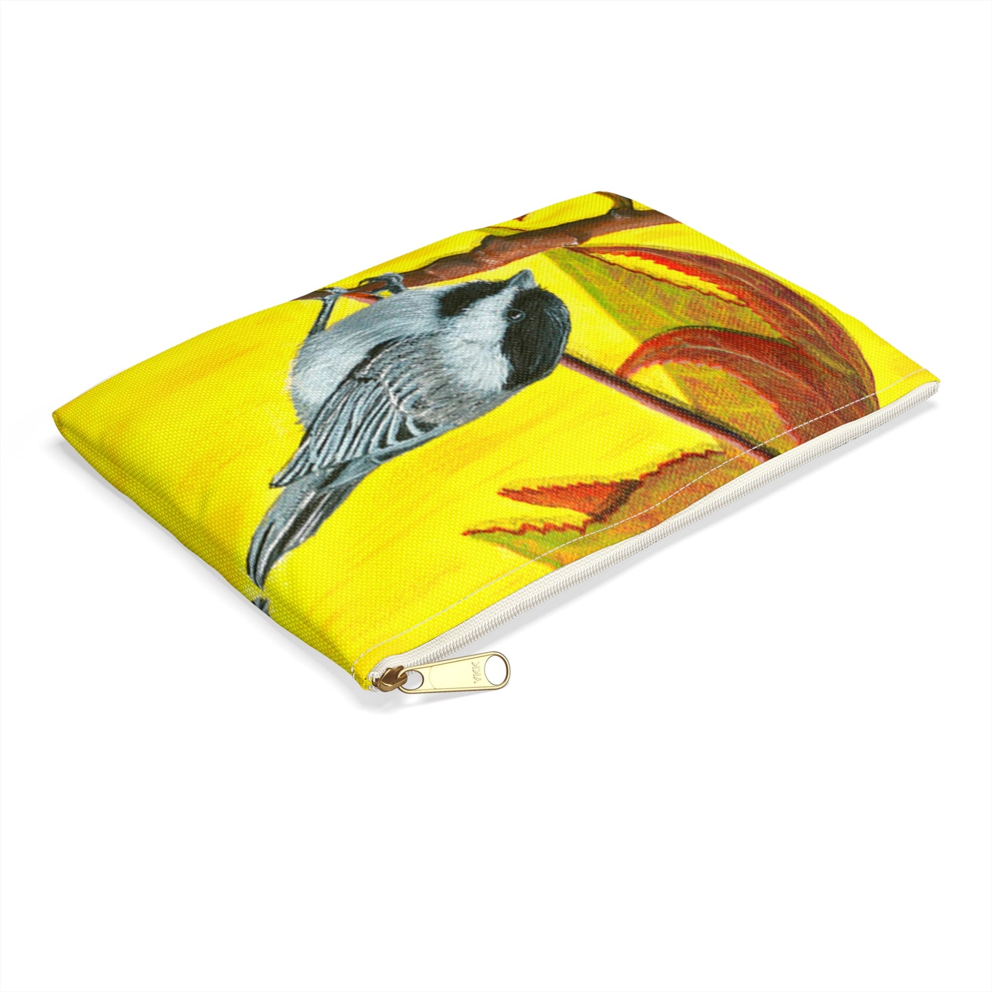 Accessory Pouch, Chickadee, Fall Theme, Yellow
