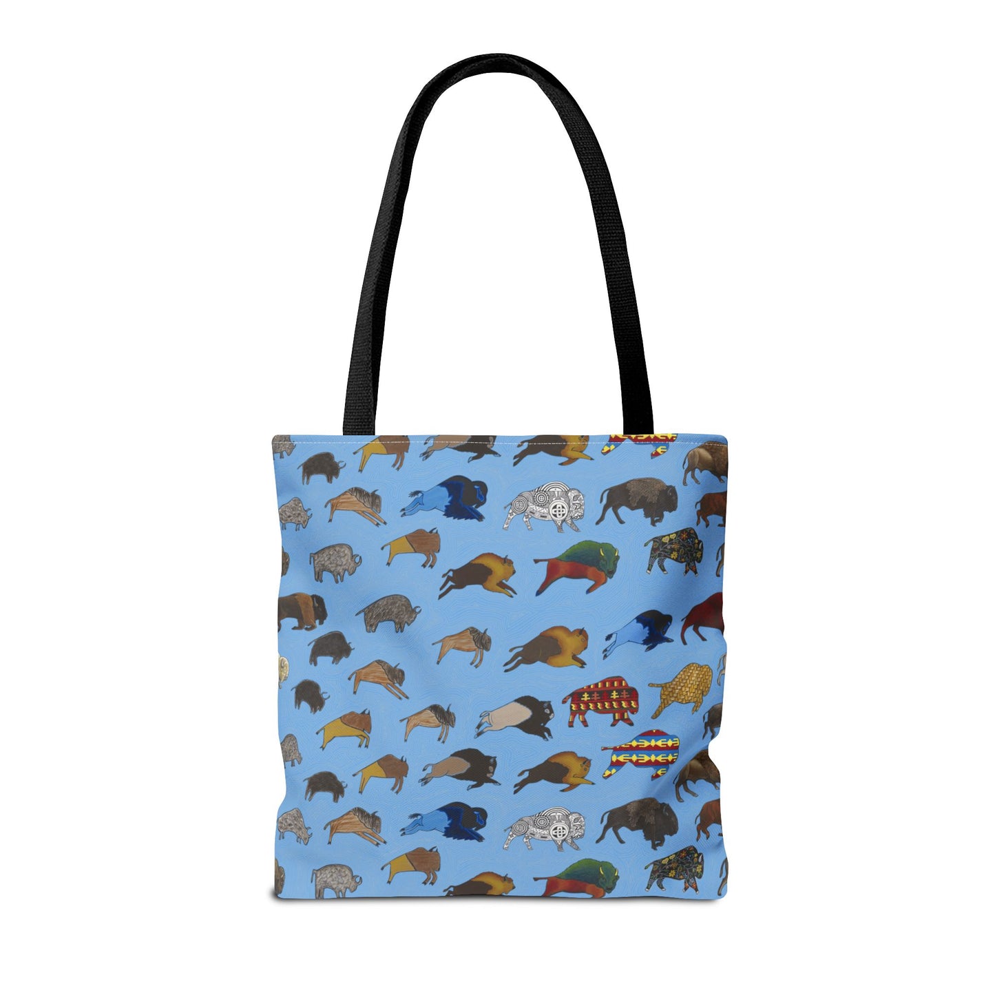Tote Bag, Blue, Bison Transition, Buffalo, Native American