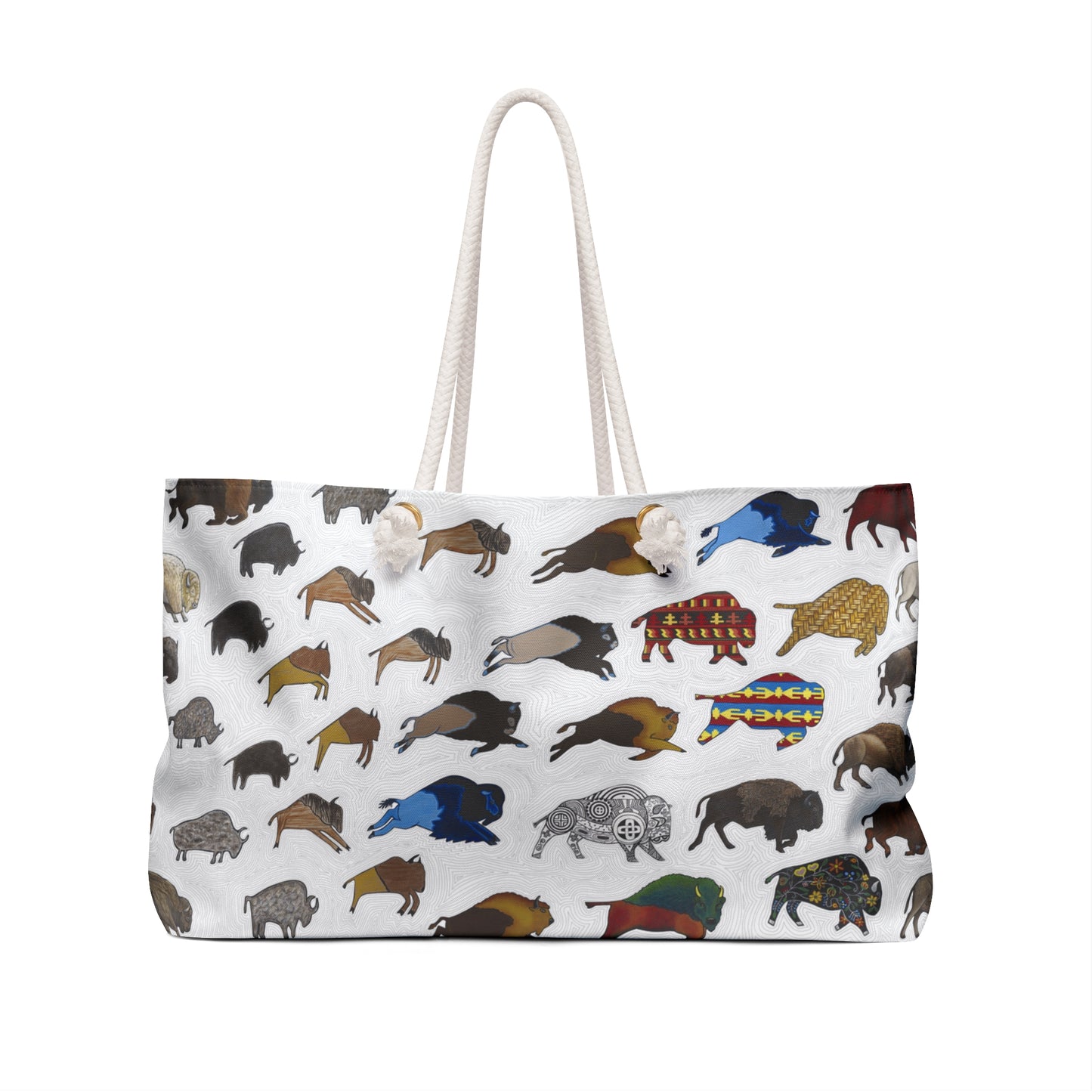 Weekender Bag, Bison Transition, Buffalo, Native American, PowWow Tote