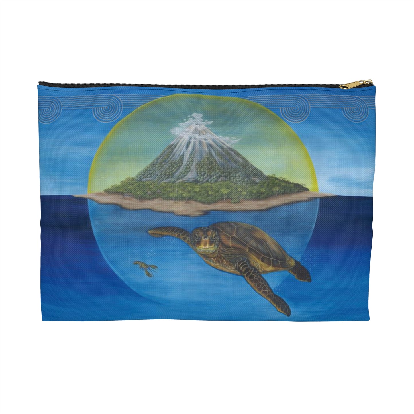 Accessory Pouch, Sea Turtle, Tropical Island, Ocean Scene, Cherokee Origins