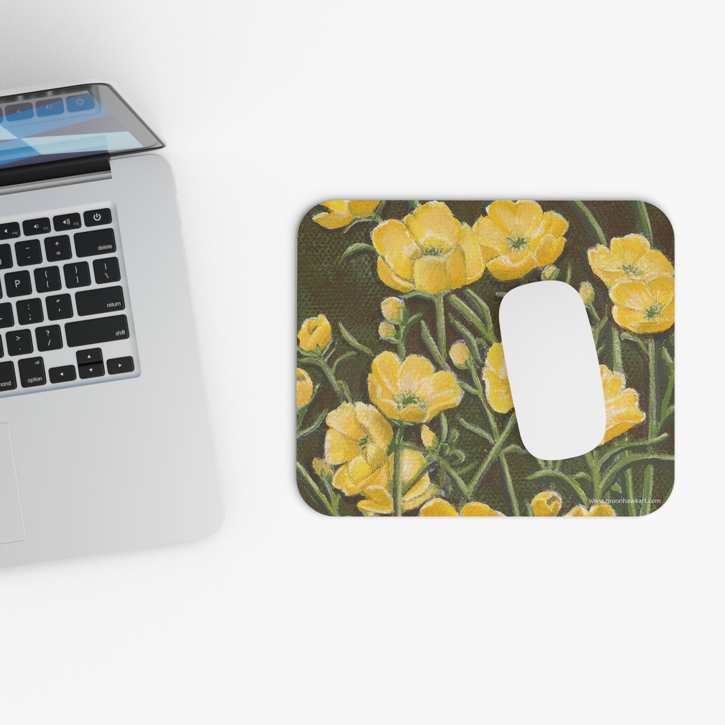 Mouse Pad (Rectangle), Buttercups, Native Wildflowers, Yellow Floral