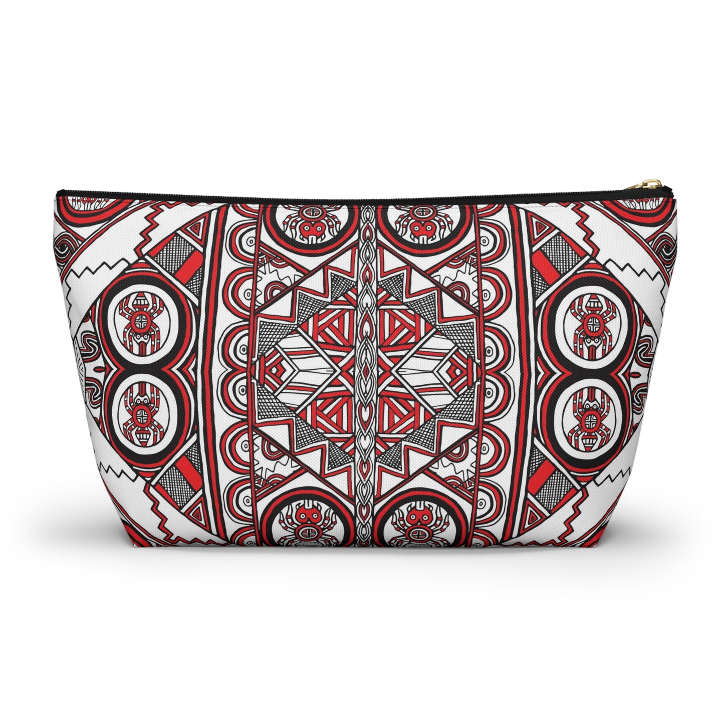 Accessory Pouch w T-bottom, SouthEast Spider Motif, Grandmother Spider, Native Design, Ancient Tribal Mound Symbols