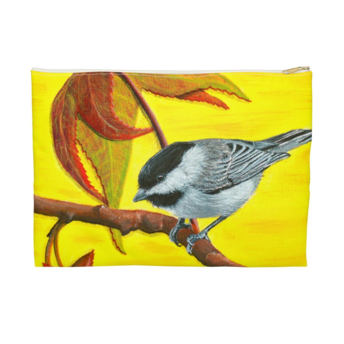 Accessory Pouch, Chickadee, Fall Theme, Yellow