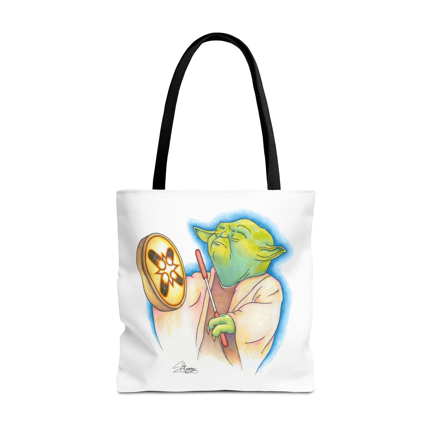 Tote Bag, Alien Playing Native Hand Drum, Native Pop Humor, Native American