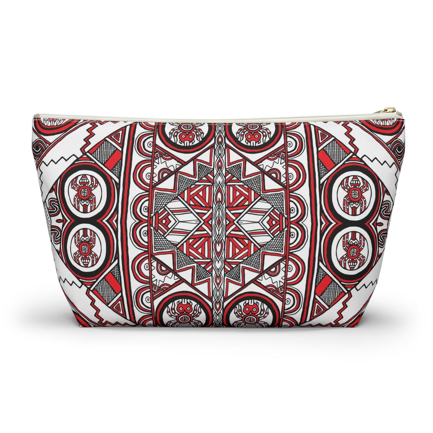 Accessory Pouch w T-bottom, SouthEast Spider Motif, Grandmother Spider, Native Design, Ancient Tribal Mound Symbols
