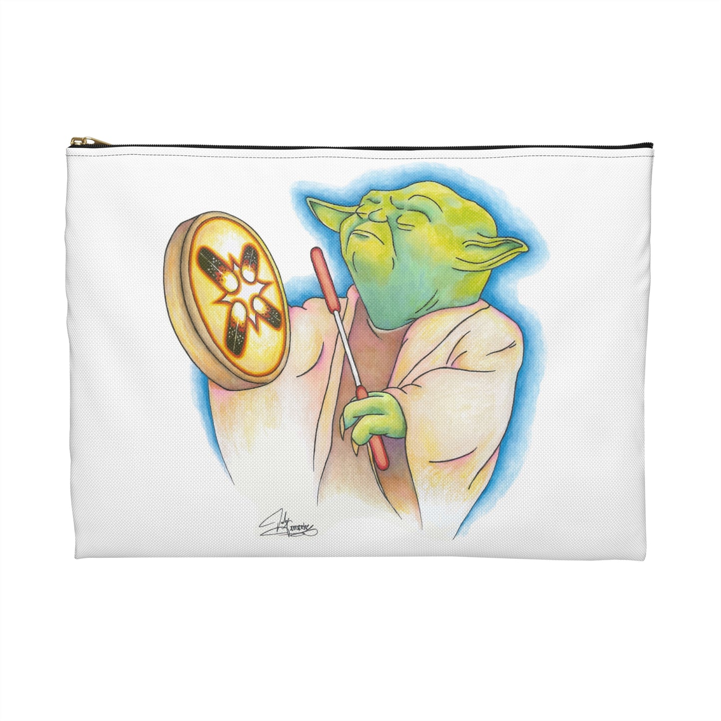 Accessory Pouch, Song From Long Ago, Alien Playing Native Hand Drum, Native American, Native Humor, Pop Art
