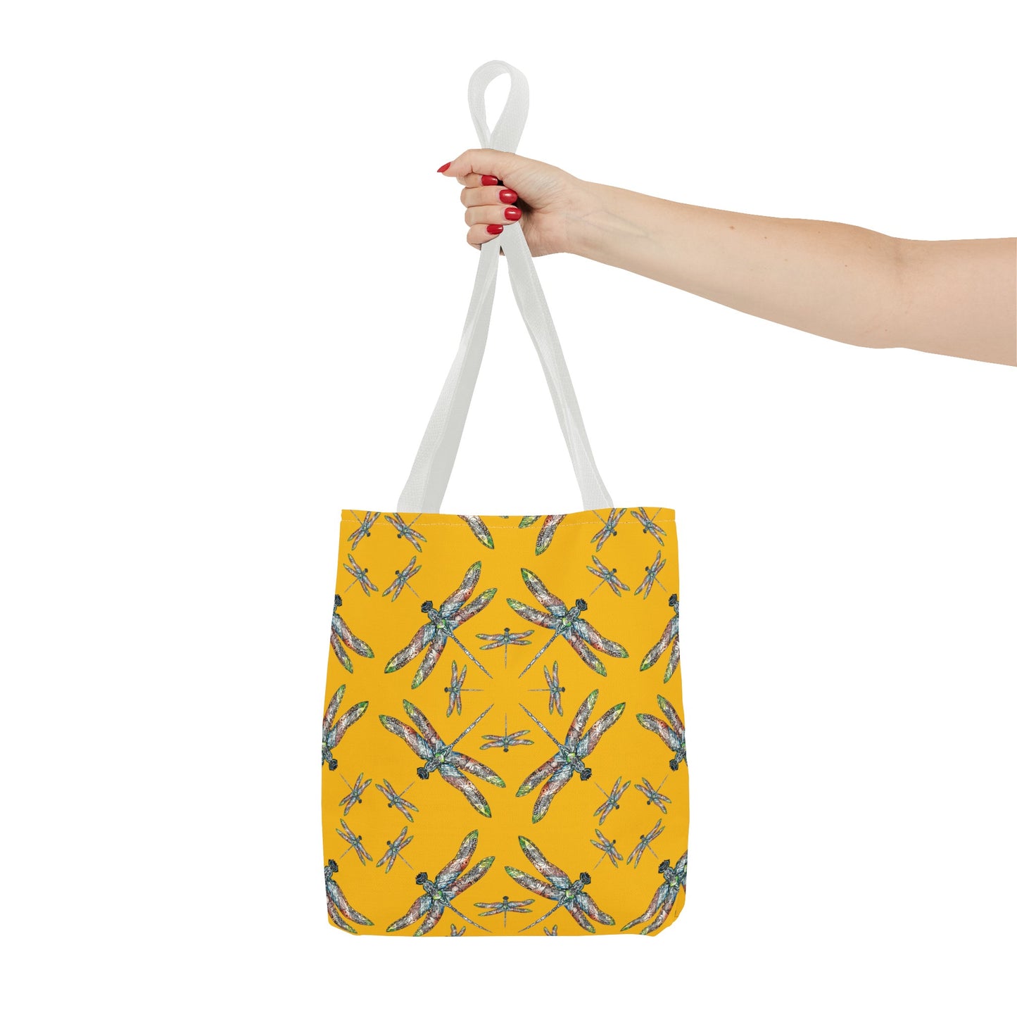 Dragonfly Tote Bag, Yellow, Shoulder bag, Powwow tote, Carry all