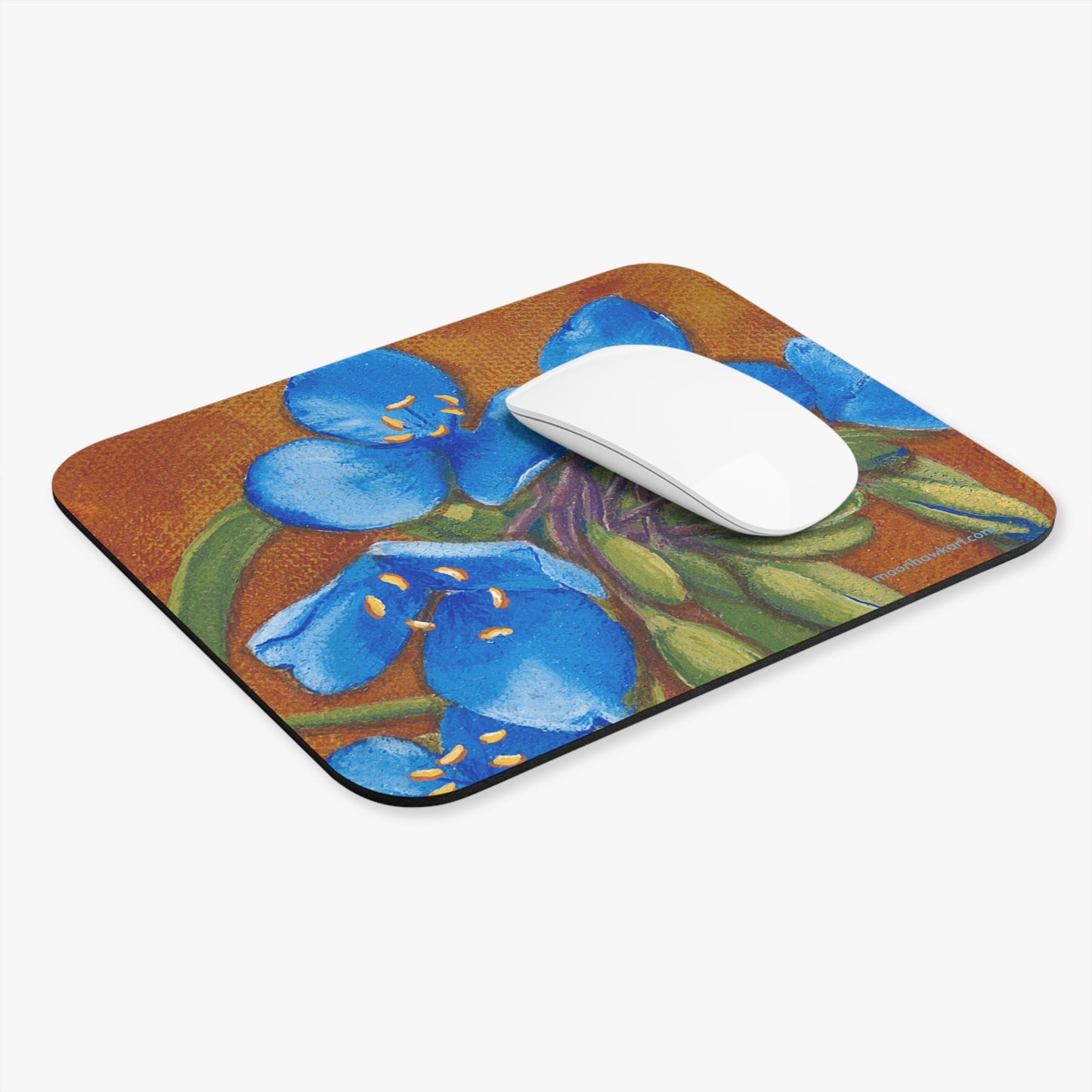 Mouse Pad (Rectangle), Spiderwort, Blue Floral, Oklahoma, Native Wildflower, Flowers