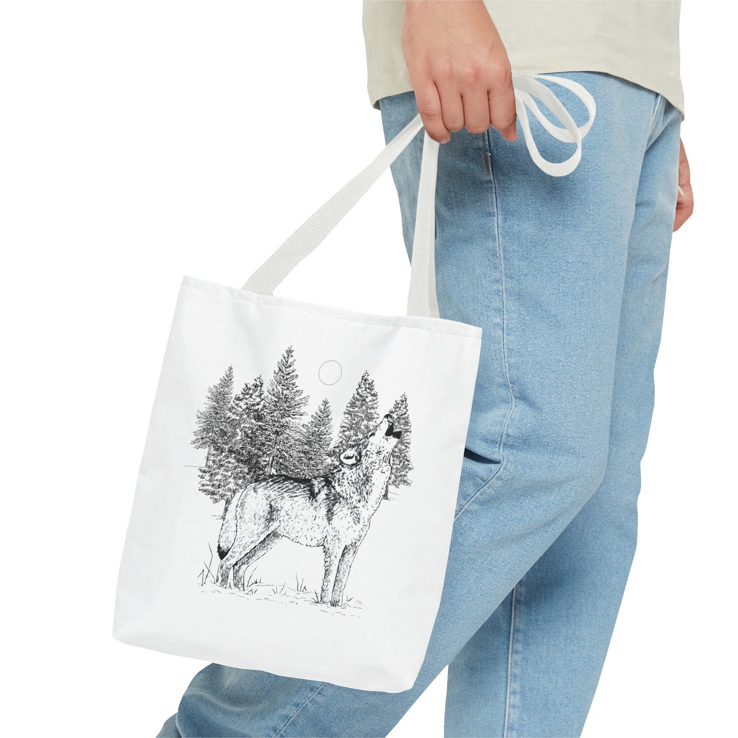 Howling Wolf Tote Bag , Travel tote, Powwow bag, Native American design