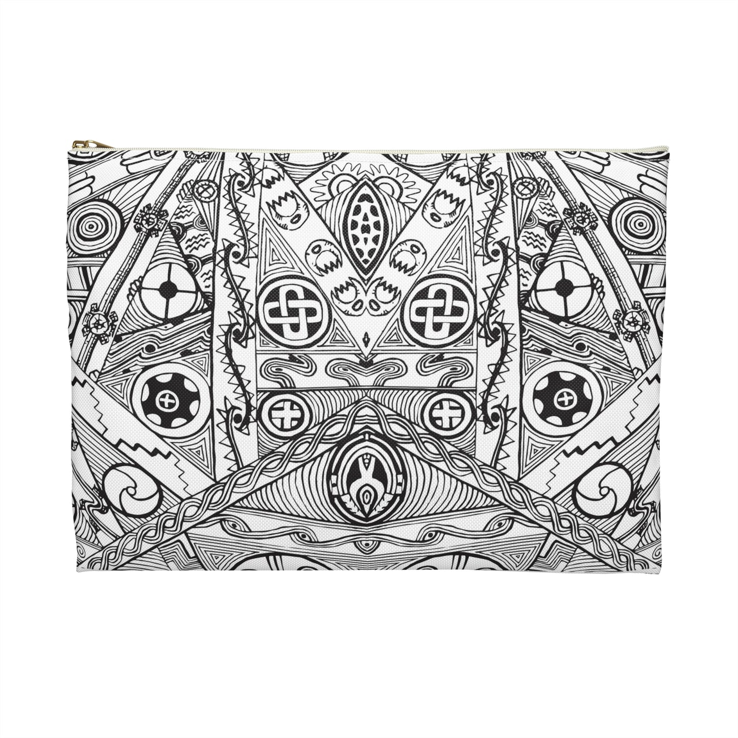 Black and White Tribal Motif Accessory Pouch
