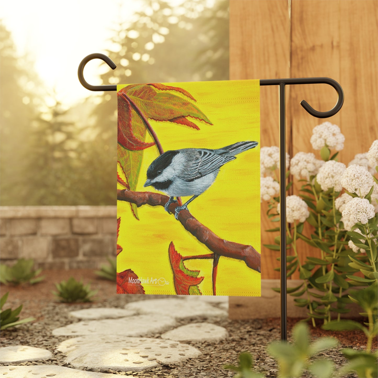 Garden & House Banner, Chickadee in Autumn