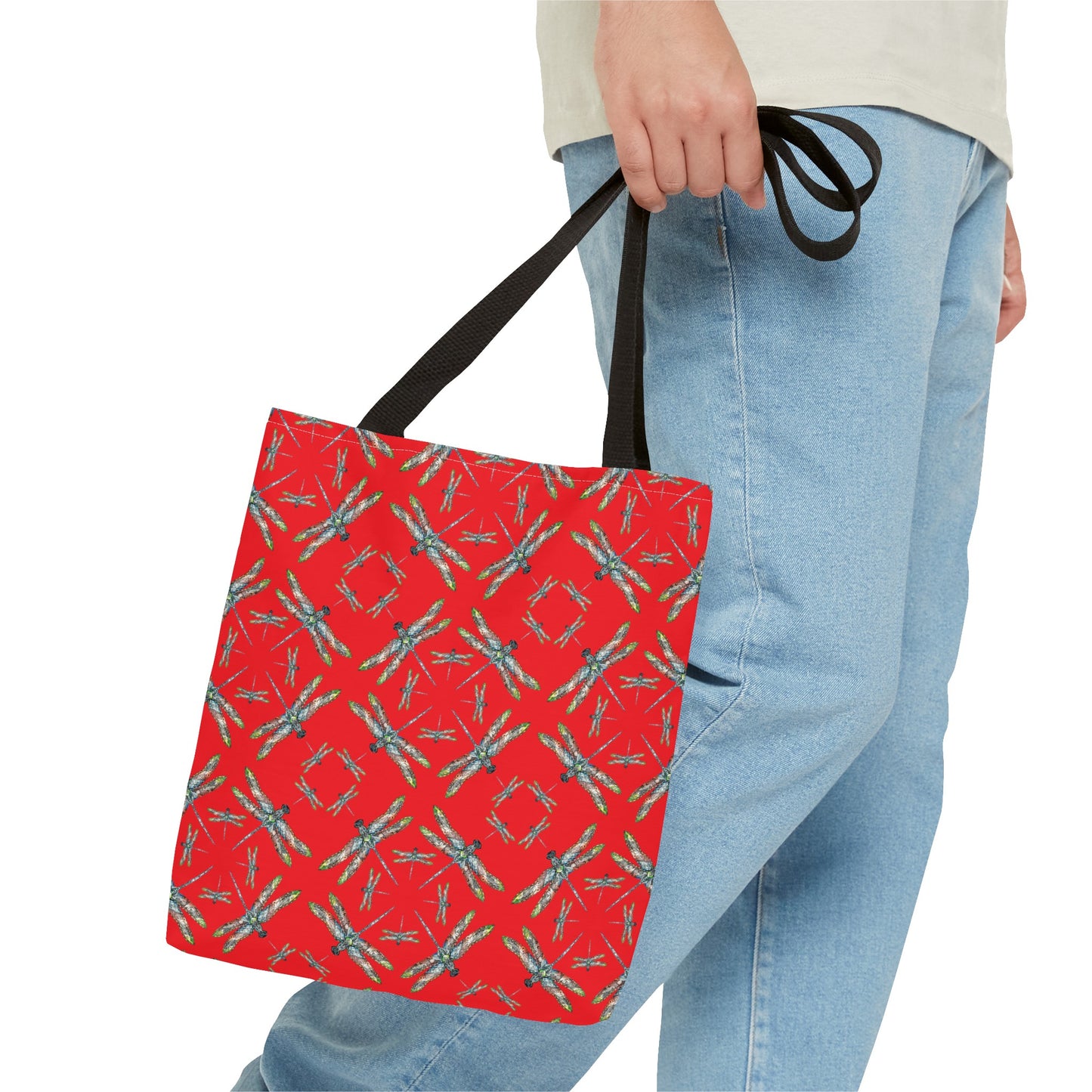 Tote Bag, Dragonfly, Red, Native American Design