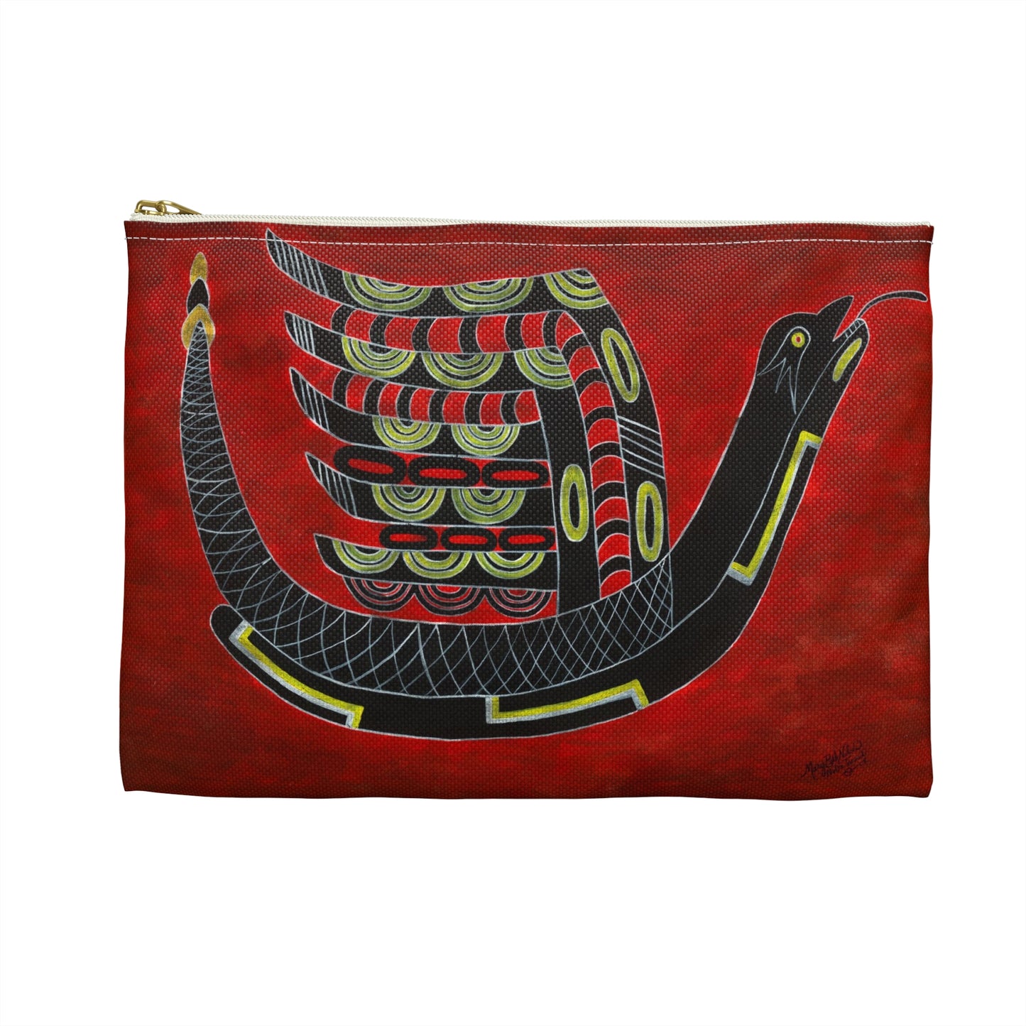 Accessory Pouch, Bird Serpent, SouthEast Mound Symbol, Ancient Tribal Motif