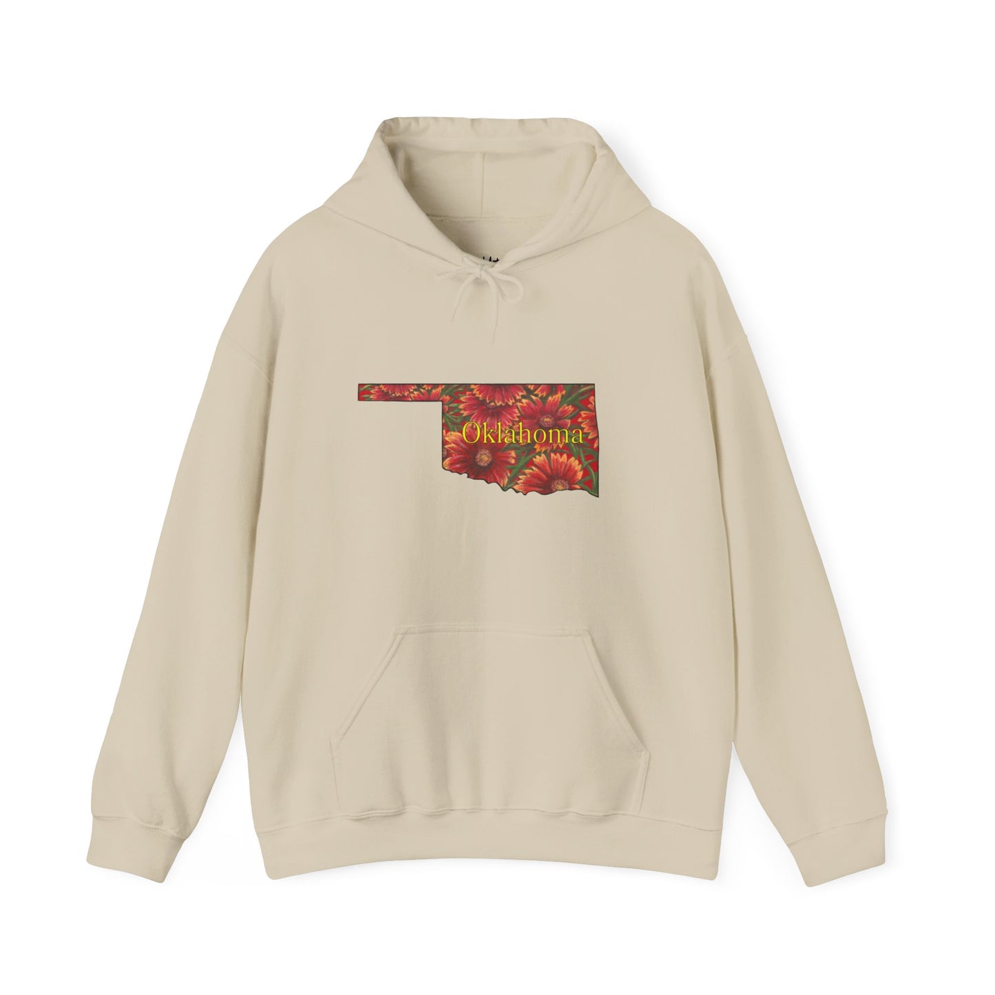 Unisex Heavy Blend™ Hooded Sweatshirt, Oklahoma, Indian Blanket, Oklahoma State Wildflowers