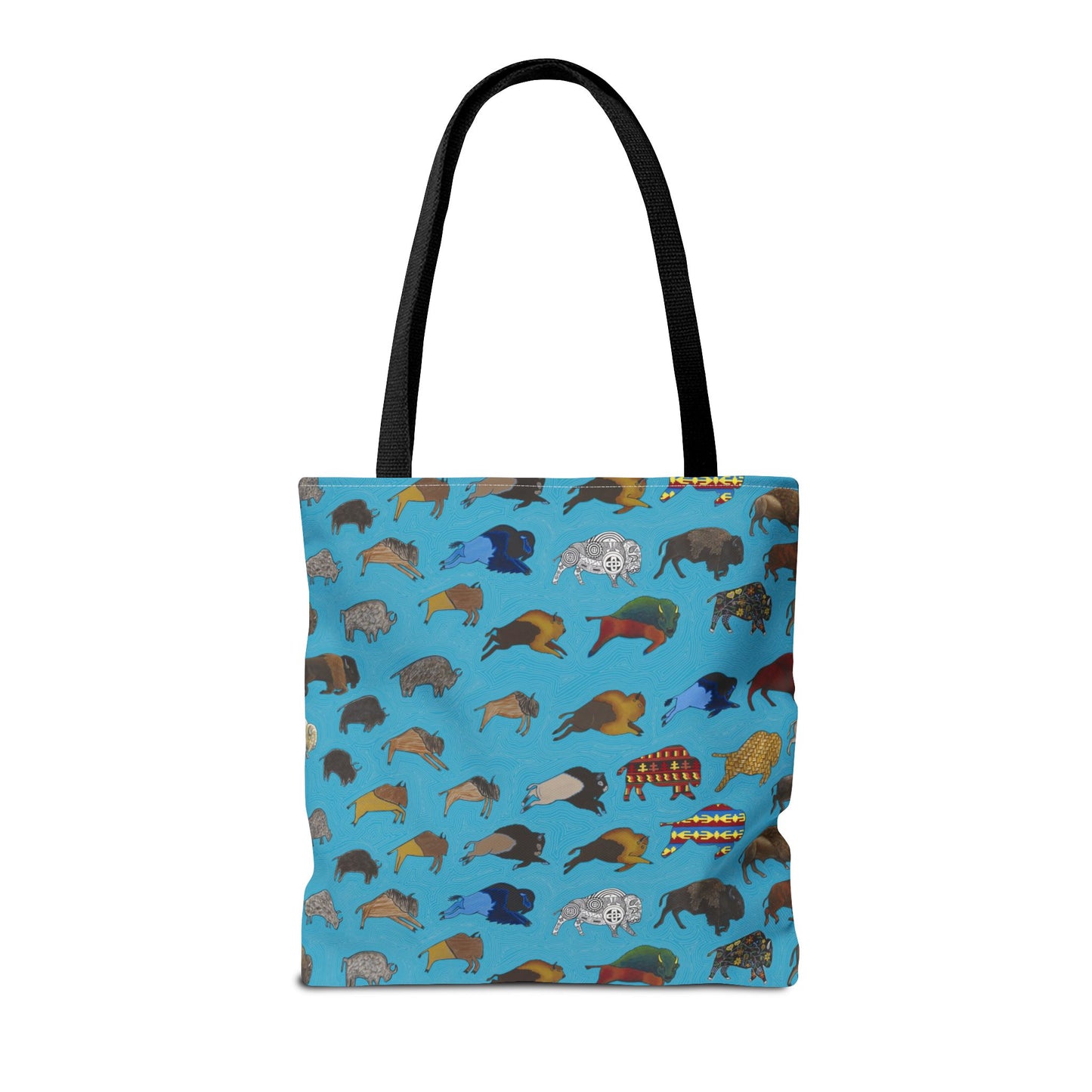 Tote Bag, Turquoise, Bison Transition, Buffalo, Native American