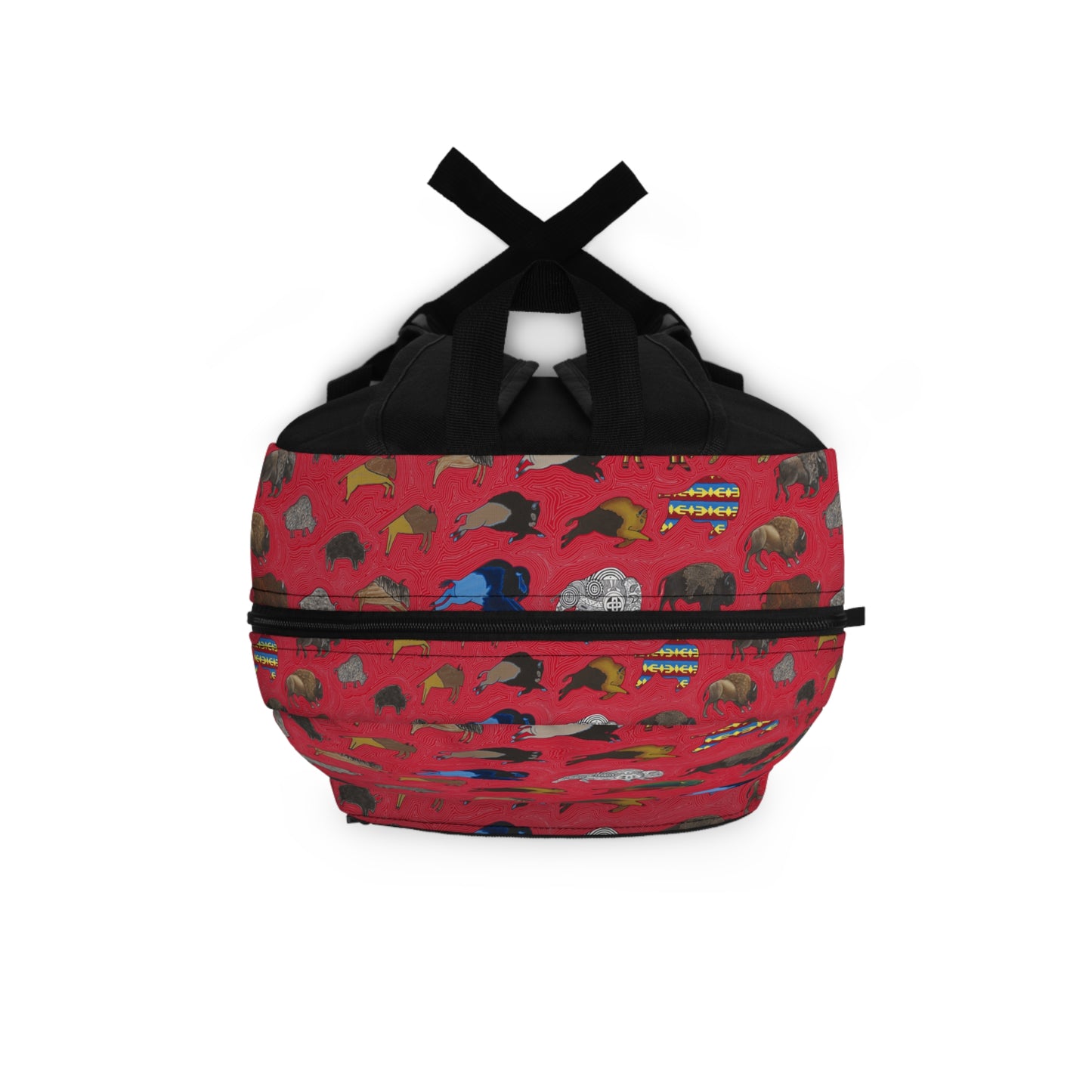 Backpack, Red, Bison Transition, Buffalo, Native American, Back to School, Hiking, Camping, Travel Bag