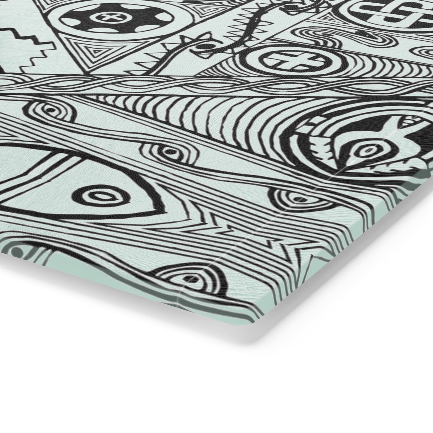 Cutting Board, Black and White Tribal Motif, Kitchen Accessory