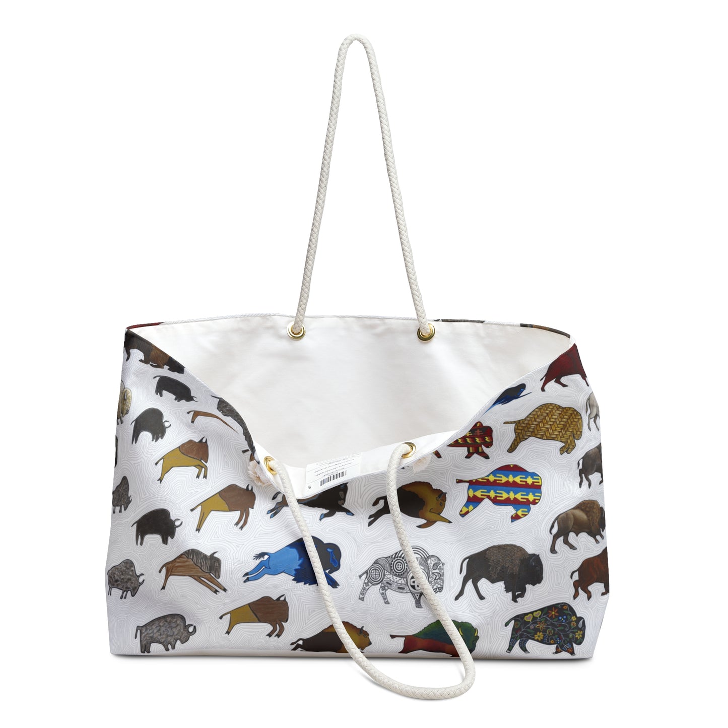 Weekender Bag, Bison Transition, Buffalo, Native American, PowWow Tote