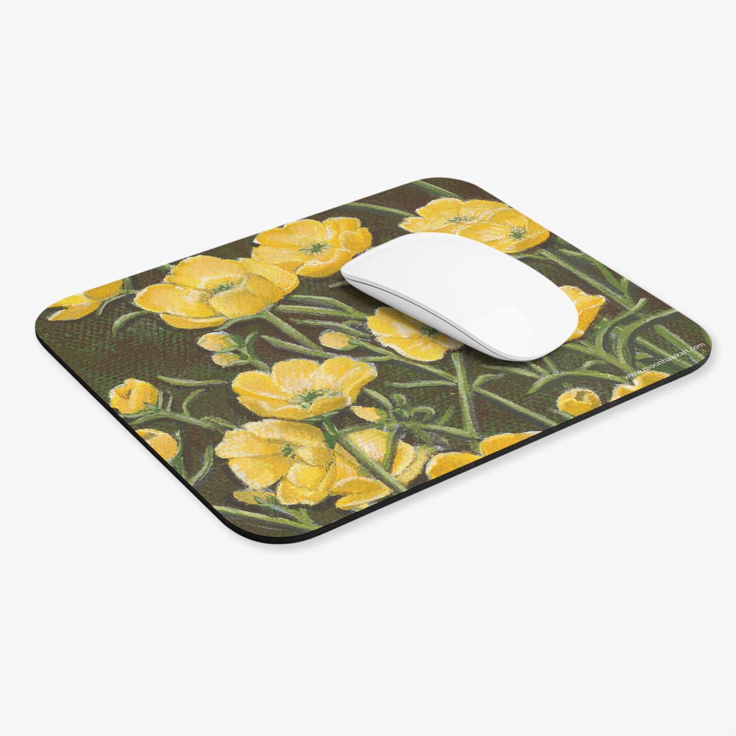 Mouse Pad (Rectangle), Buttercups, Native Wildflowers, Yellow Floral